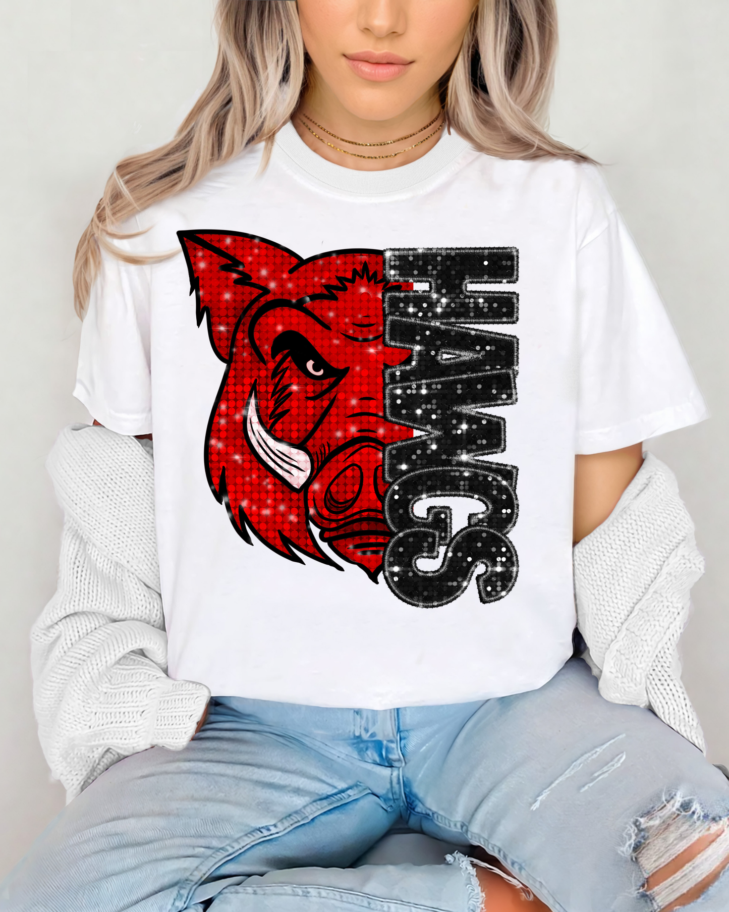 Hawgs (Faux Embroidery Glitter)