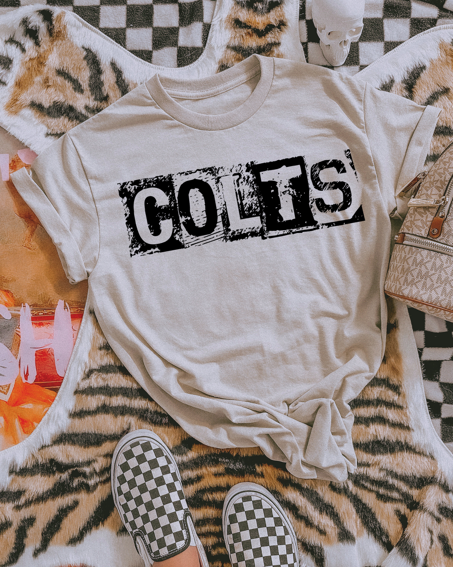 Colts Black And White Spray Paint Letters