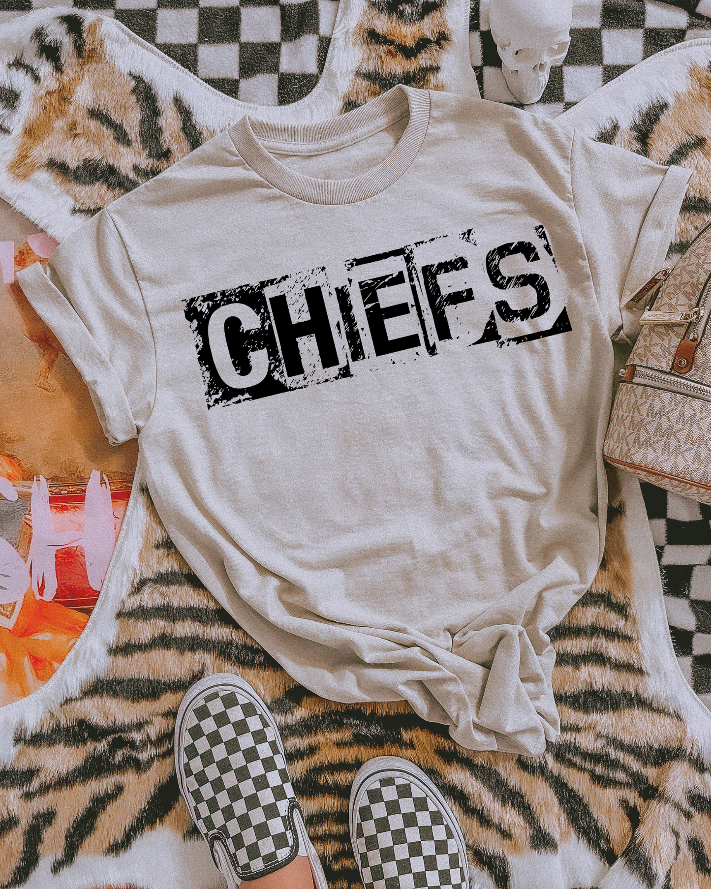 Chiefs Black And White Spray Paint Letters