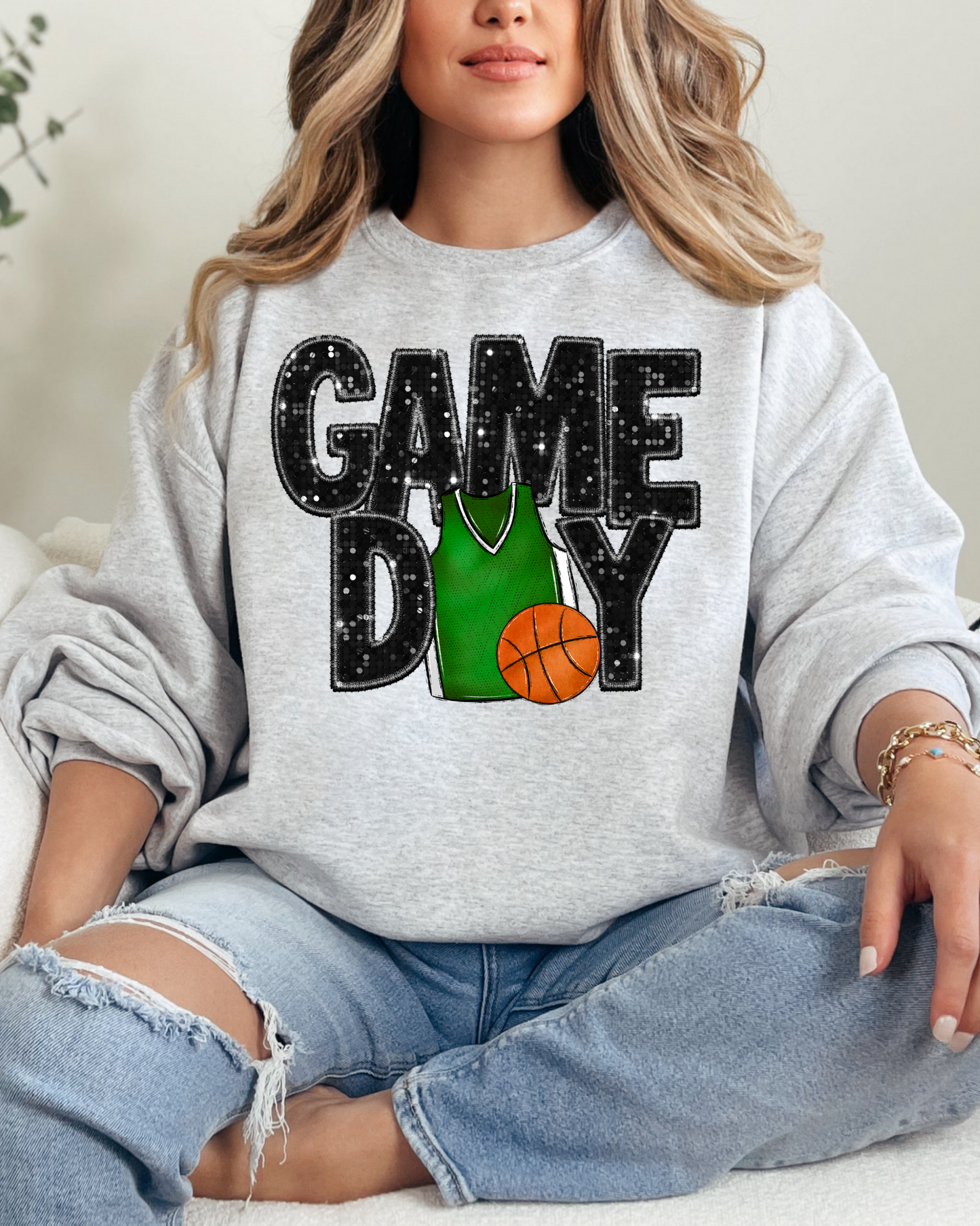 Game Day Basketball (green jersey/glitter)