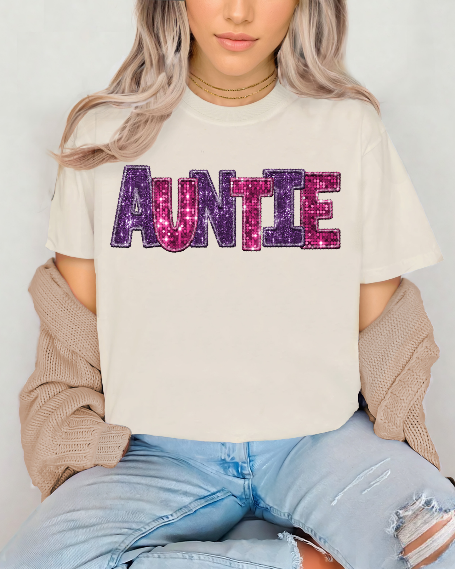 Auntie Purple And Pink Glitter