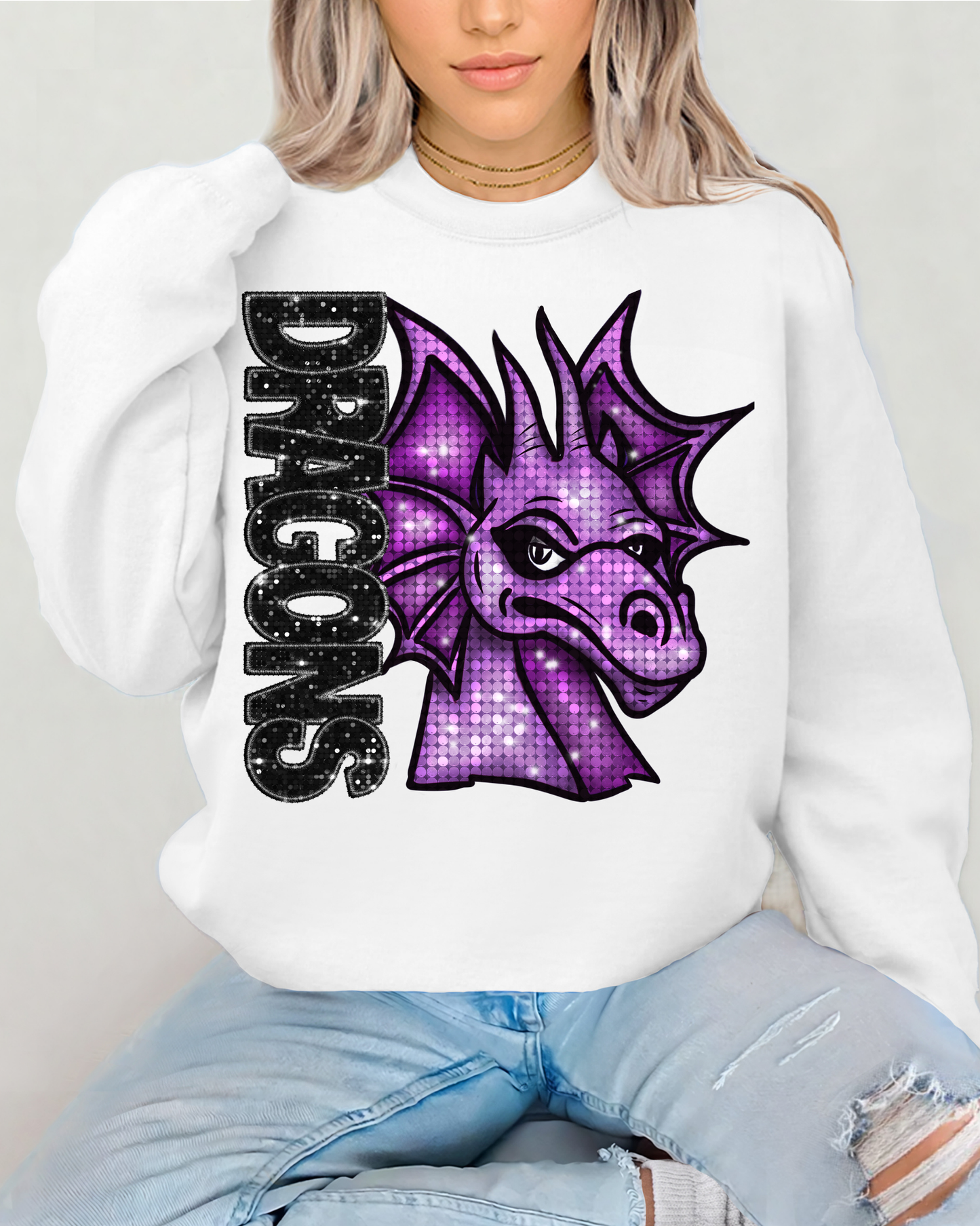 Dragons (Faux Embroidery Glitter)