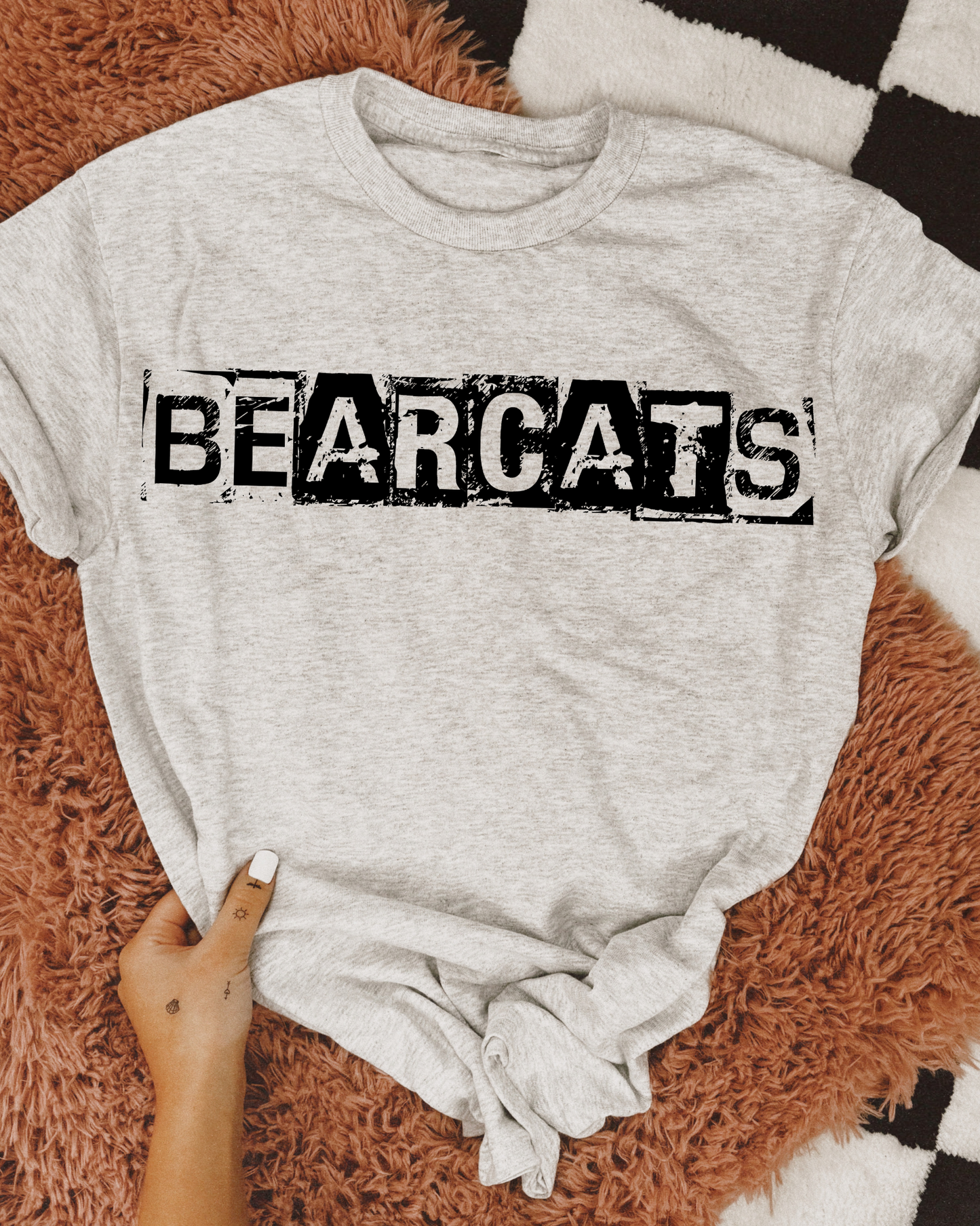 Bearcats Black And White Spray Paint Letters
