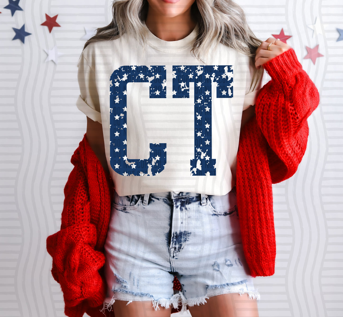 CT BLUE WITH STARS & DISTRESSED