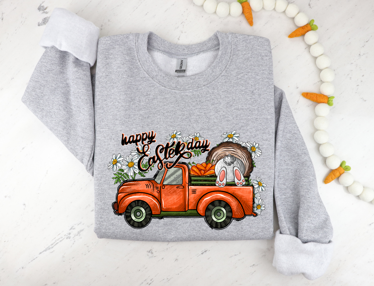 Happy Easter Day-Orange Truck