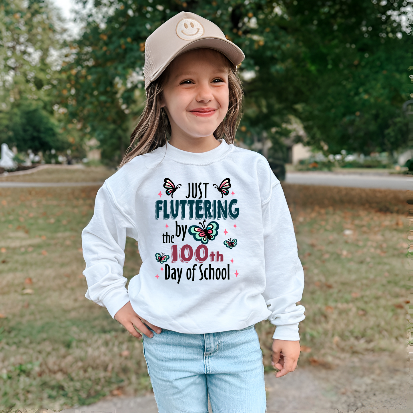 Fluttering By the 100th Day of School- DTF TRANSFER
