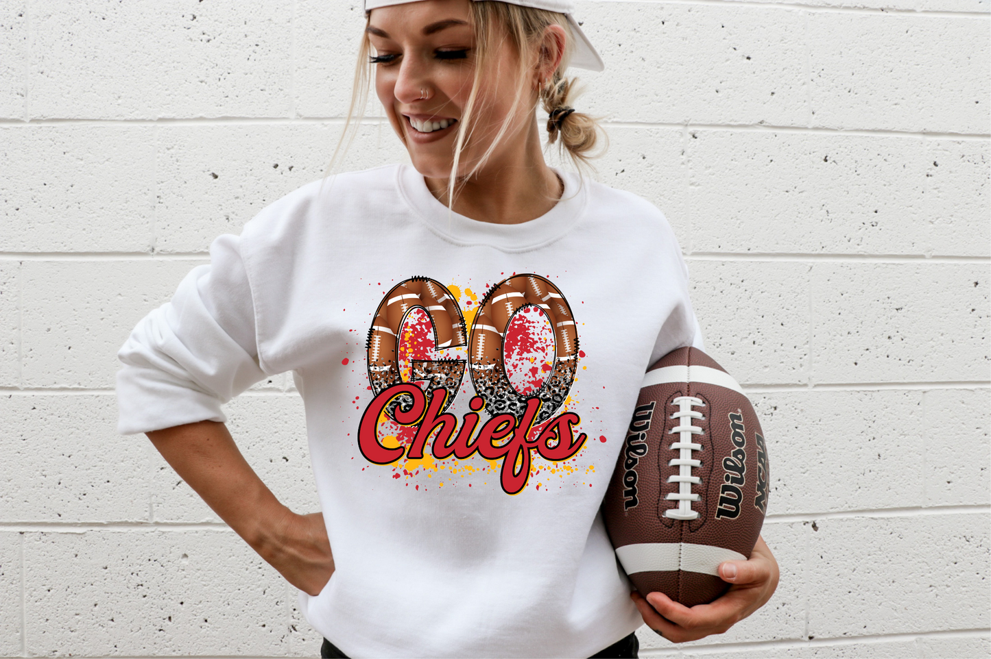 Go Chiefs Football Letters Splatter - DTF Transfer