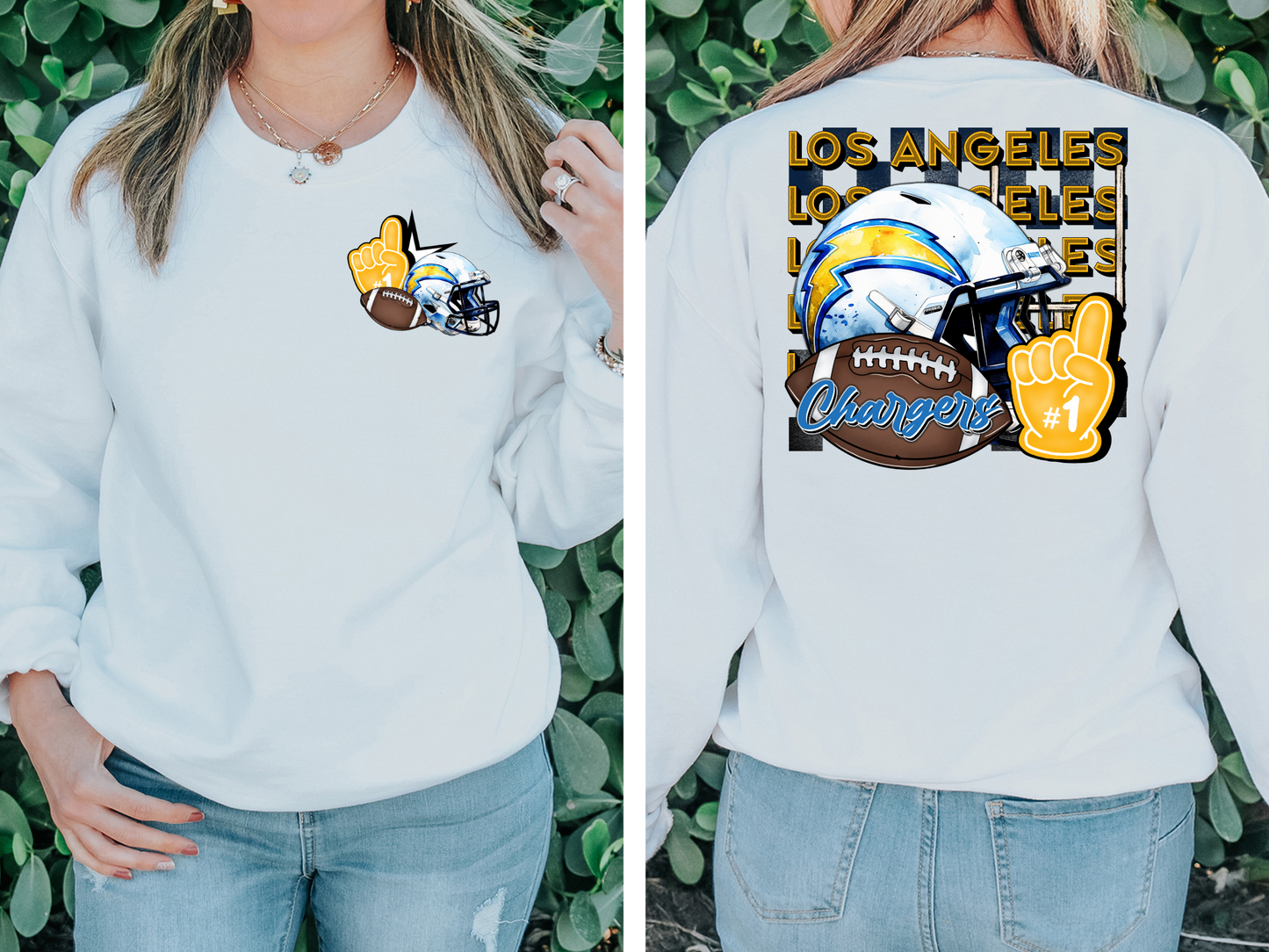 Chargers Foam Finger Football POCKET- DTF Transfer