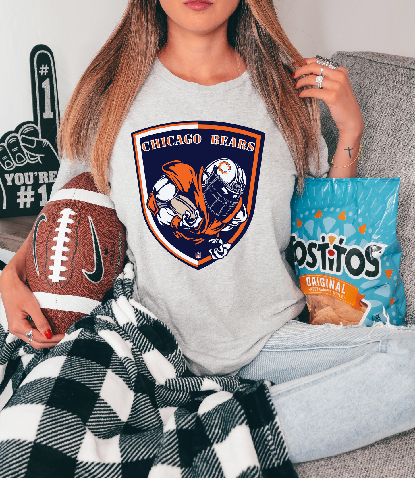 Chicago Bears with player carrying football