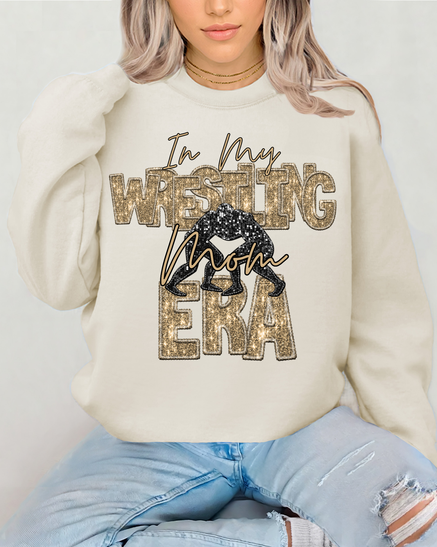 In My Wrestling Mom Era Gold Glitter