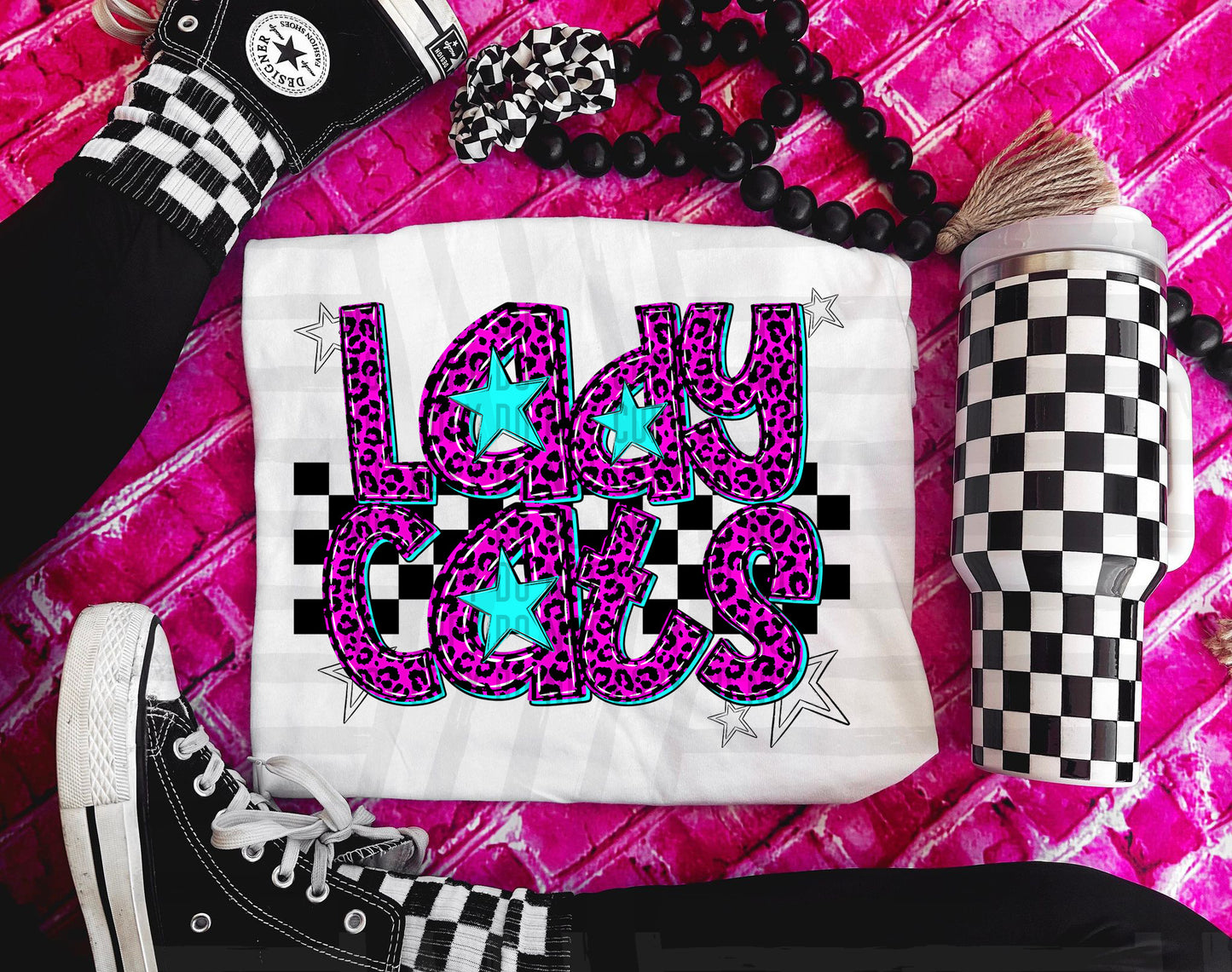 Ladycats (pink neon leopard)