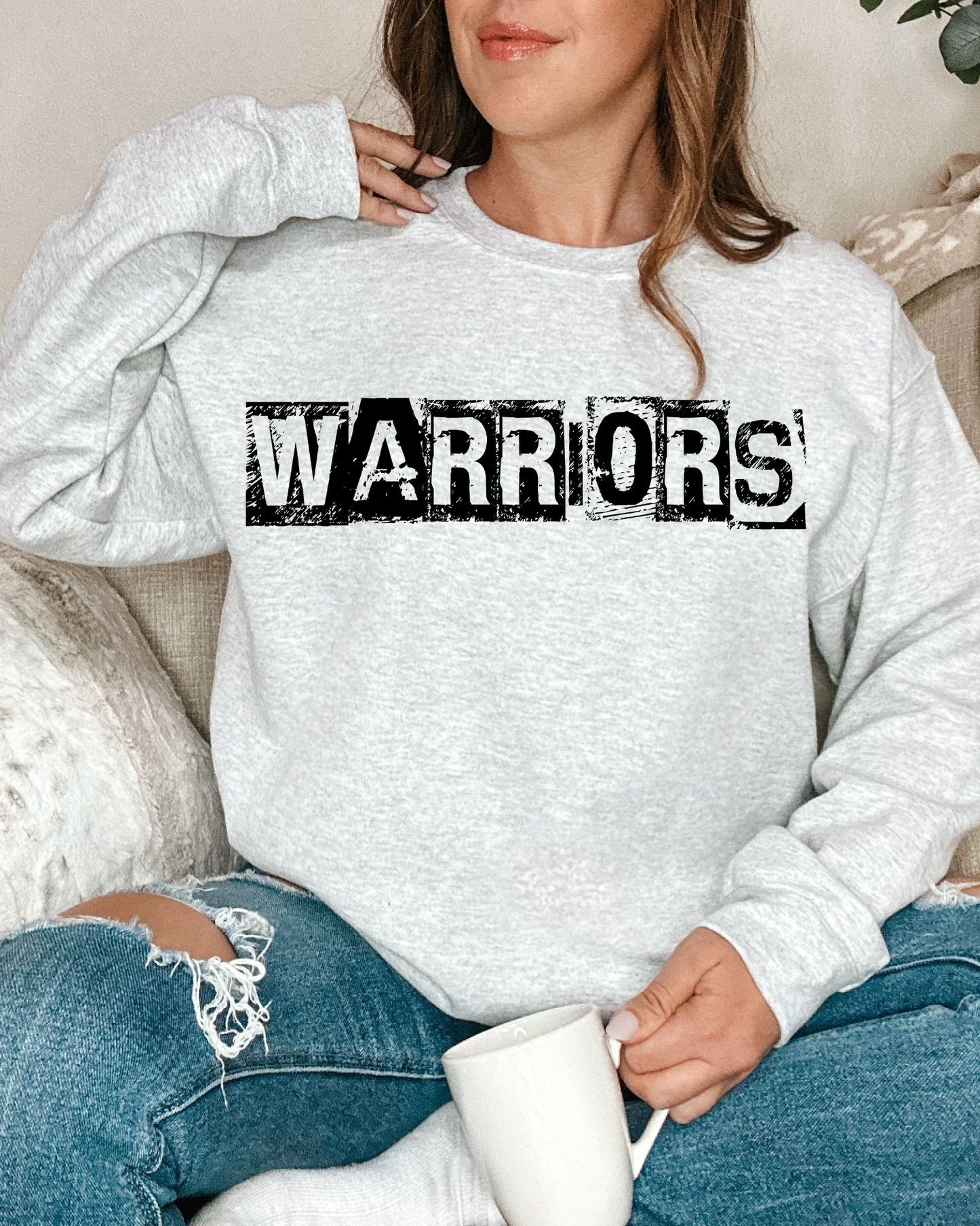 Warriors Black And White Spray Paint Letters