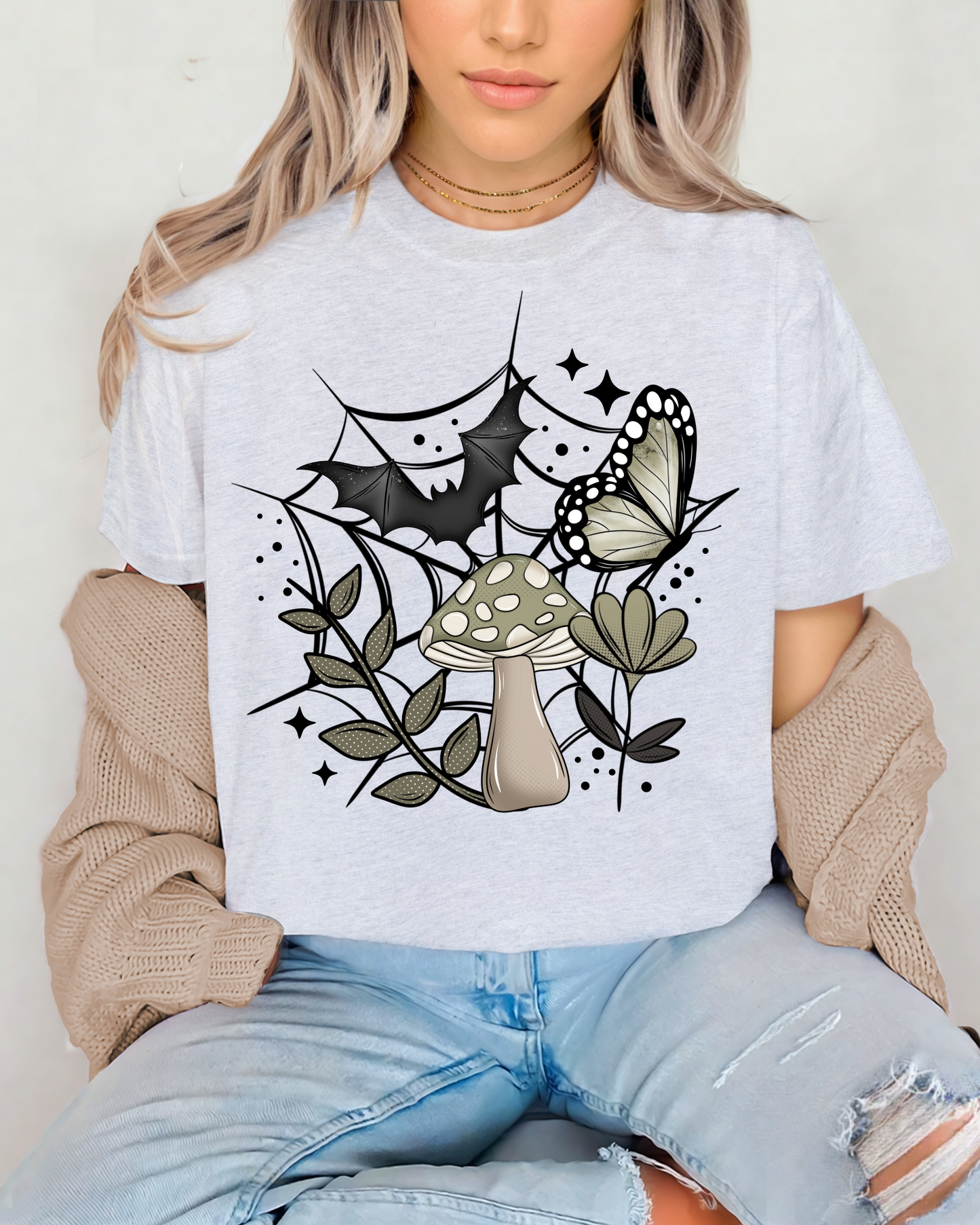 Bat & Butterfly w/Mushroom