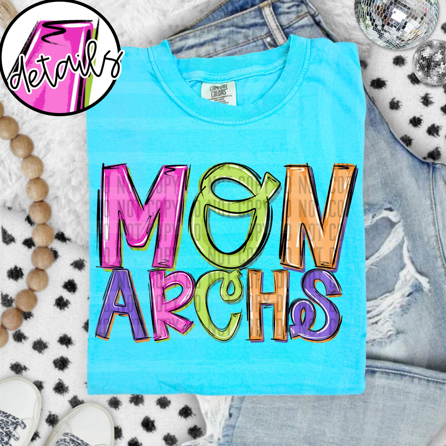 DOODLE COLORFUL MONARCHS