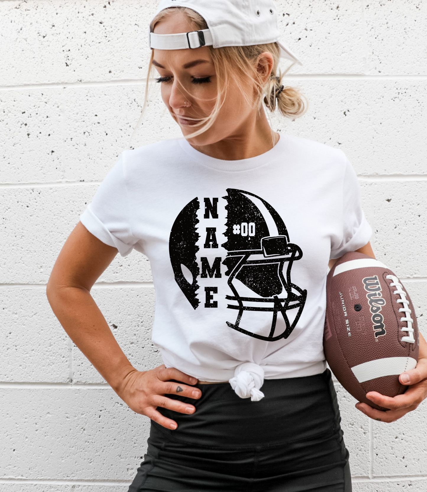 Football with helmet