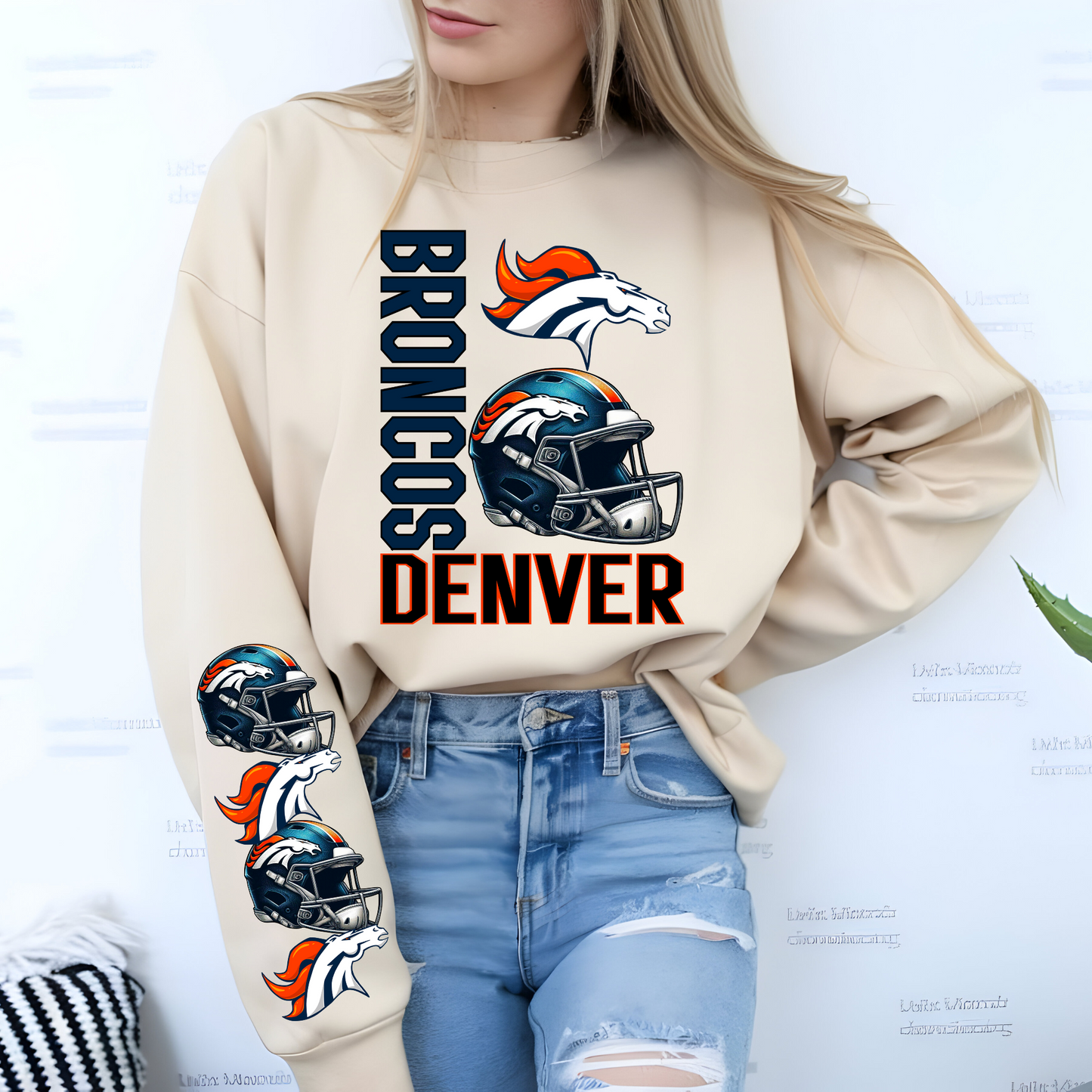 Denver Broncos Helmet And Logo-Chest