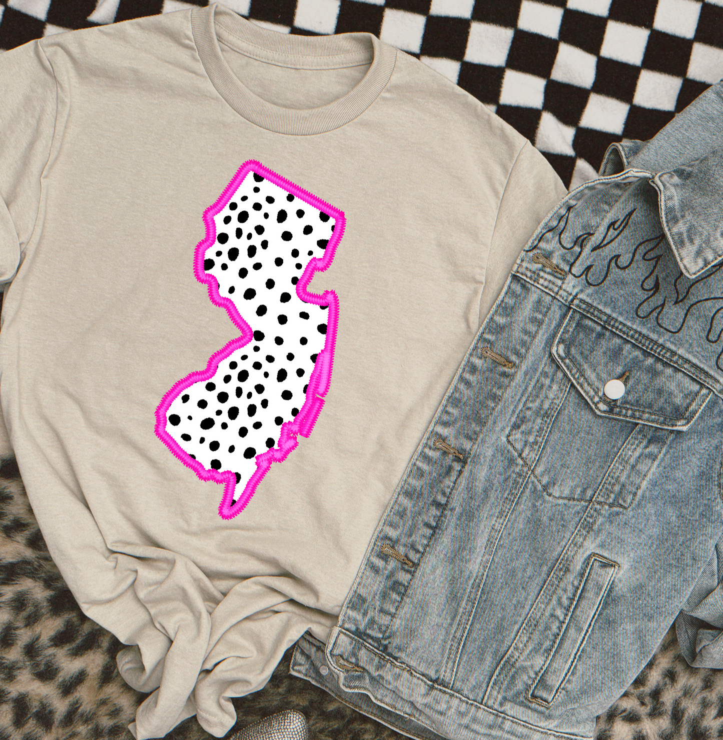 New Jersey-Pink Outline