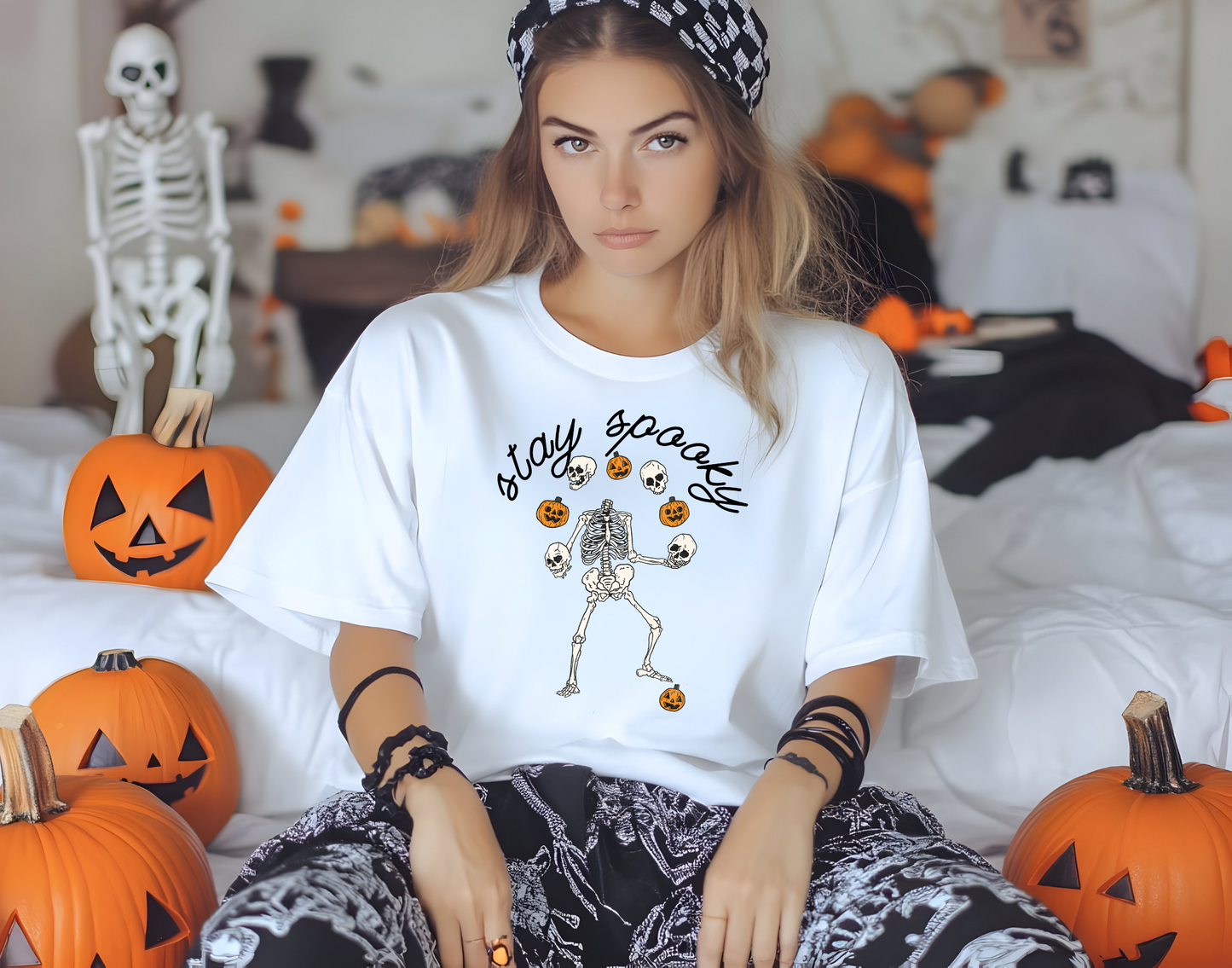 Stay Spooky Pumpkin Skeleton