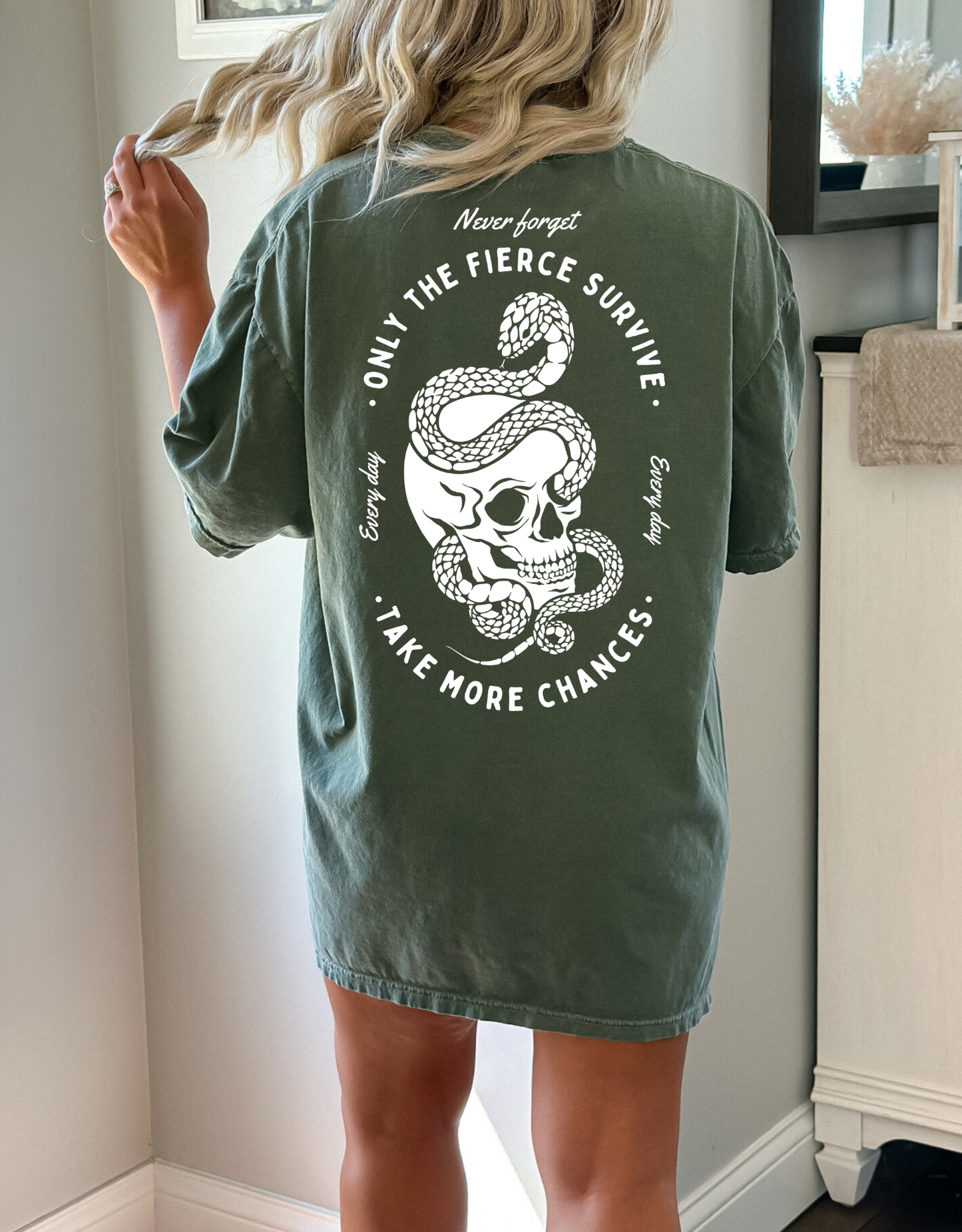 Only the fierce survive-white back