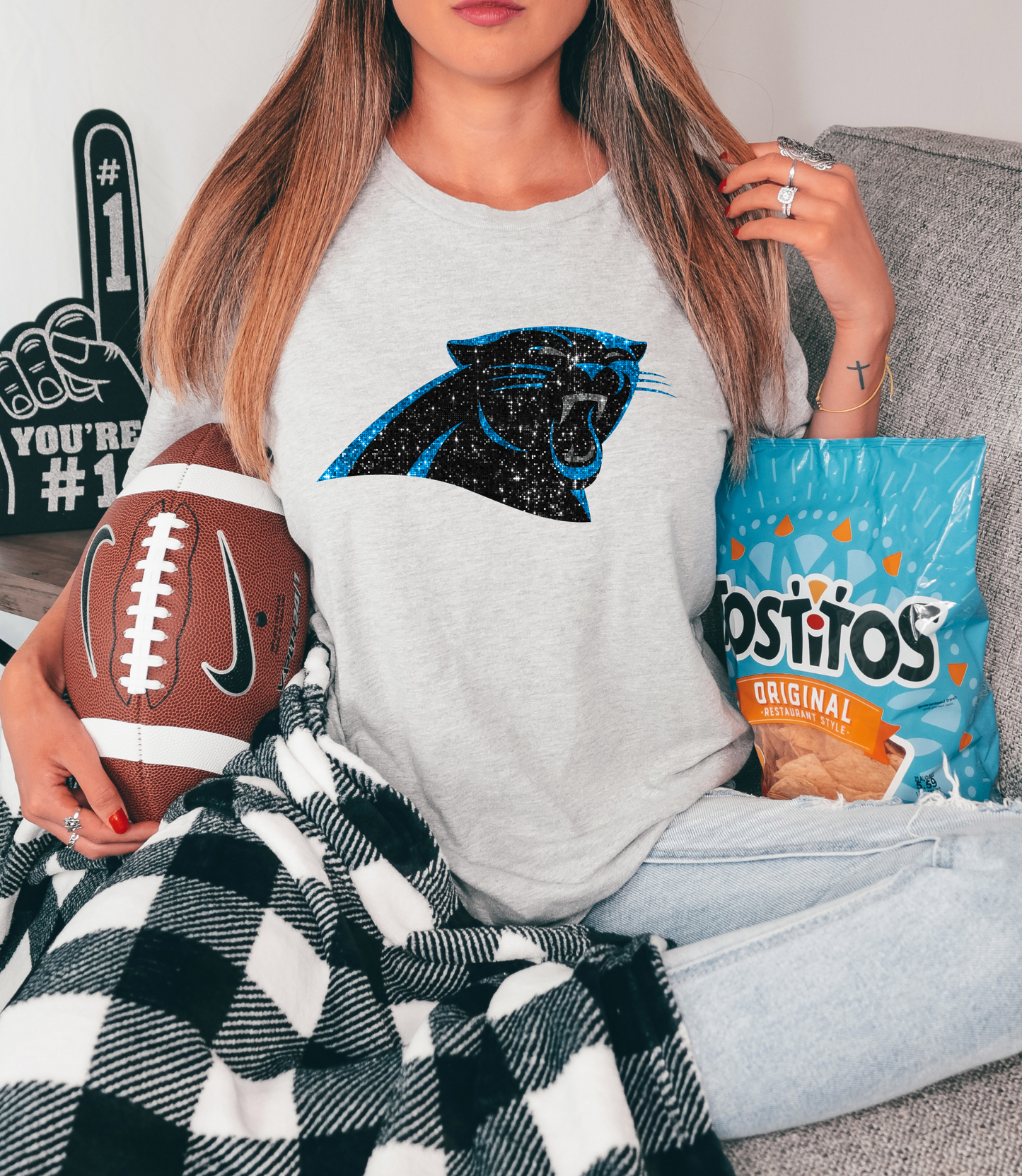 Carolina Panther - faux sequin
