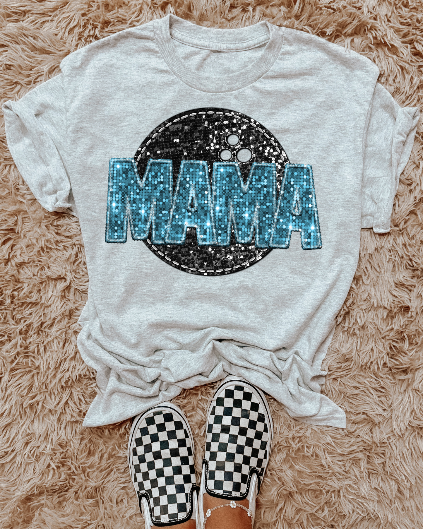 Bowling Mama Light Blue Glitter