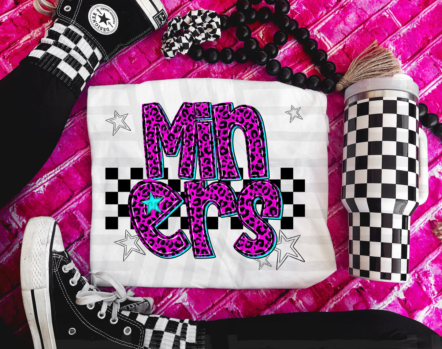 Miners (pink neon leopard)