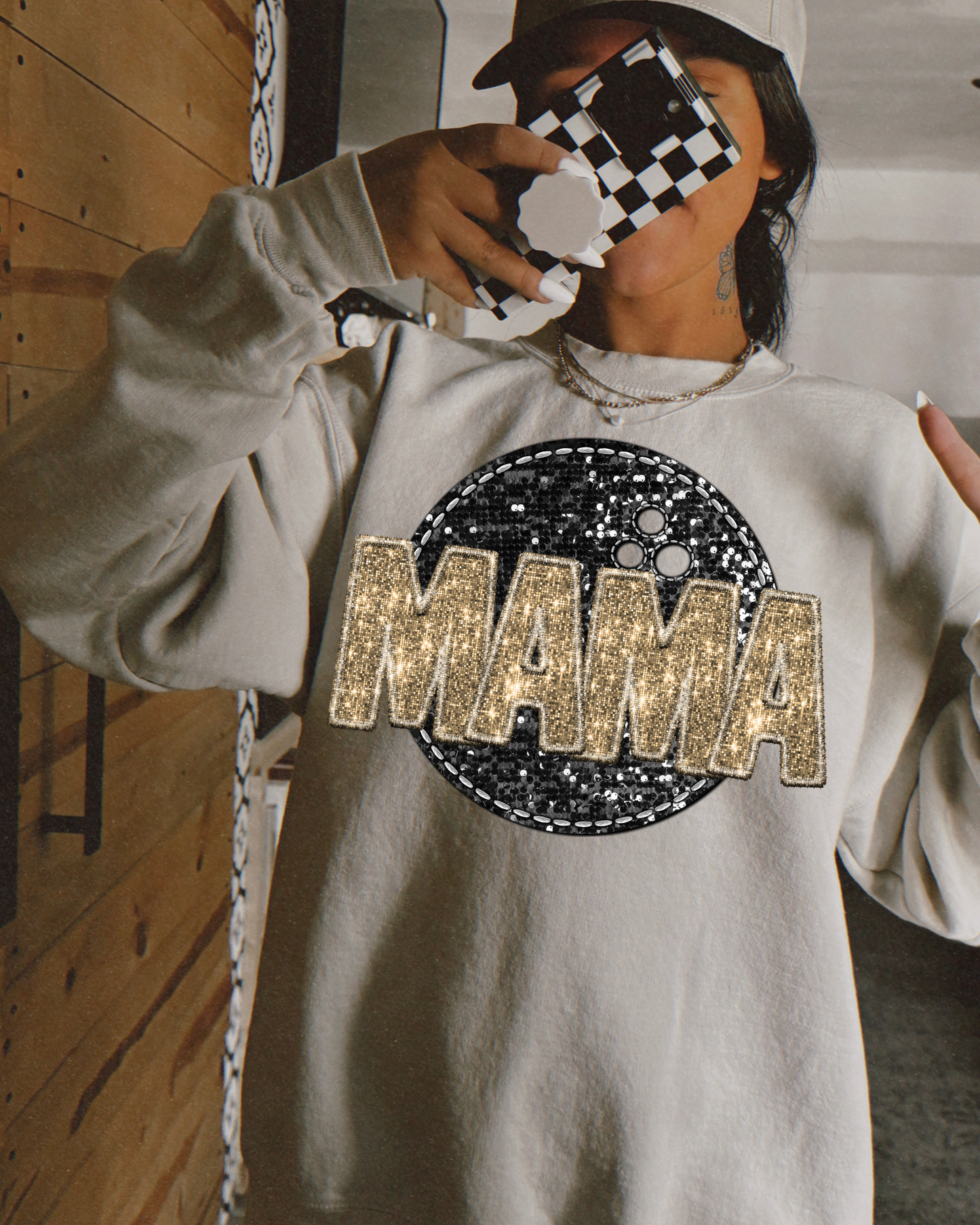 Bowling Mama Gold Glitter