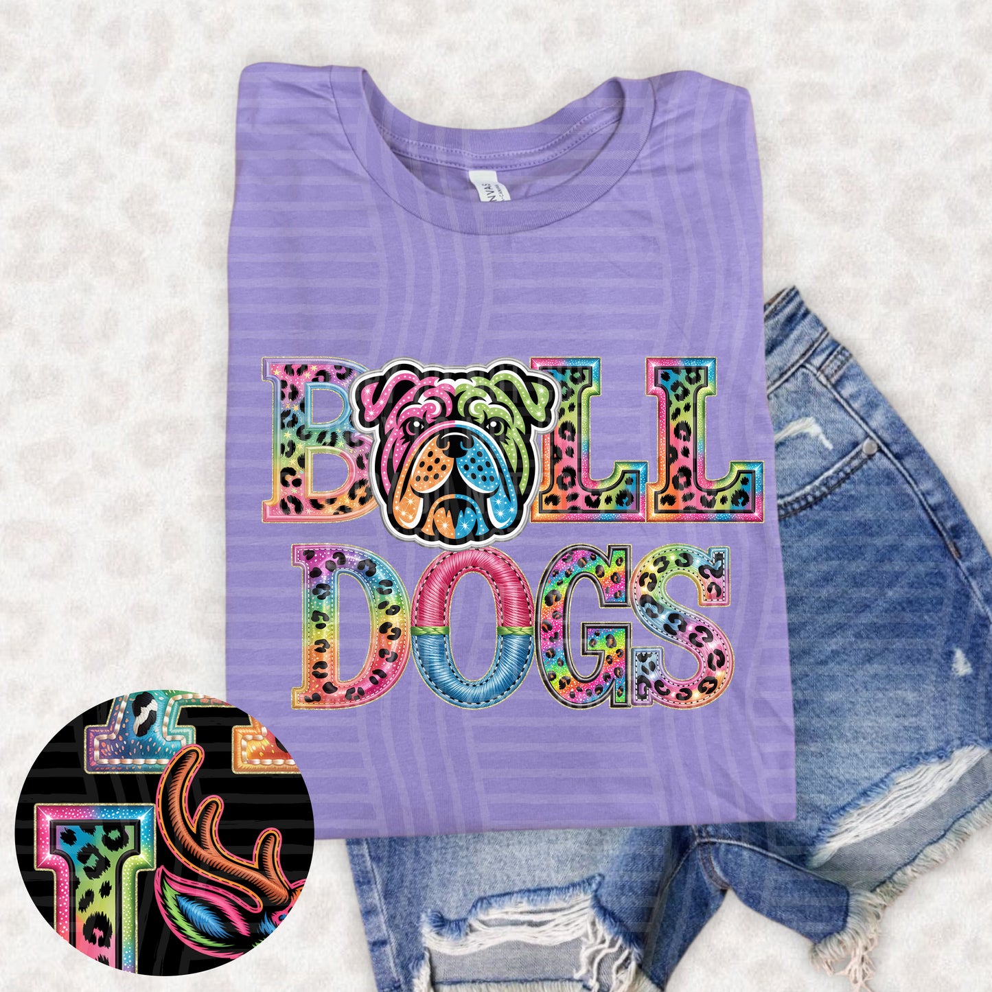 Bulldogs (pink neon leopard)