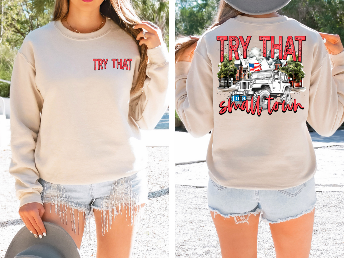 Try that in a small town, 2 door jeep - back