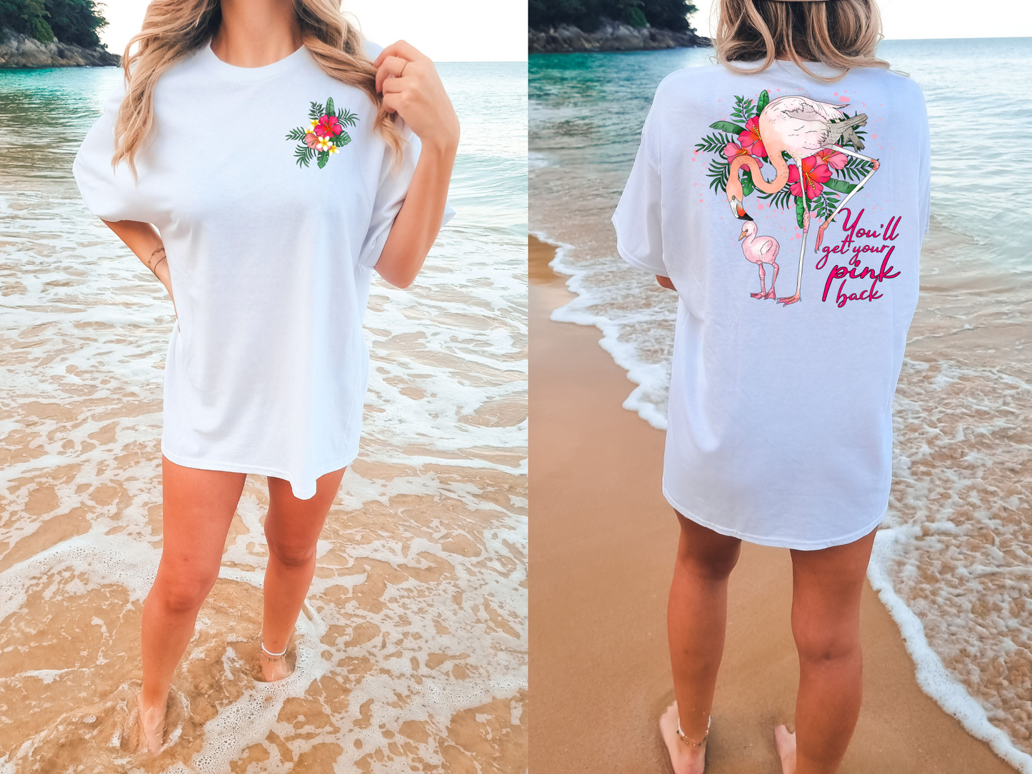 Red, pink and white flowers-front