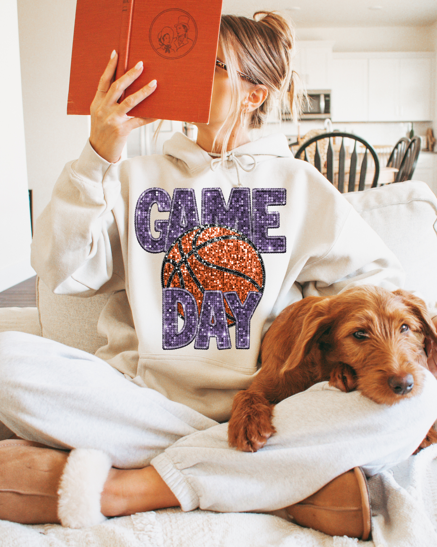 Game Time Basketball Light Purple Glitter
