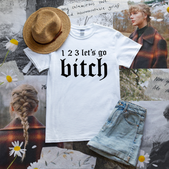 1 2 3 Let's Go B*tch BLACK-DTF Transfer