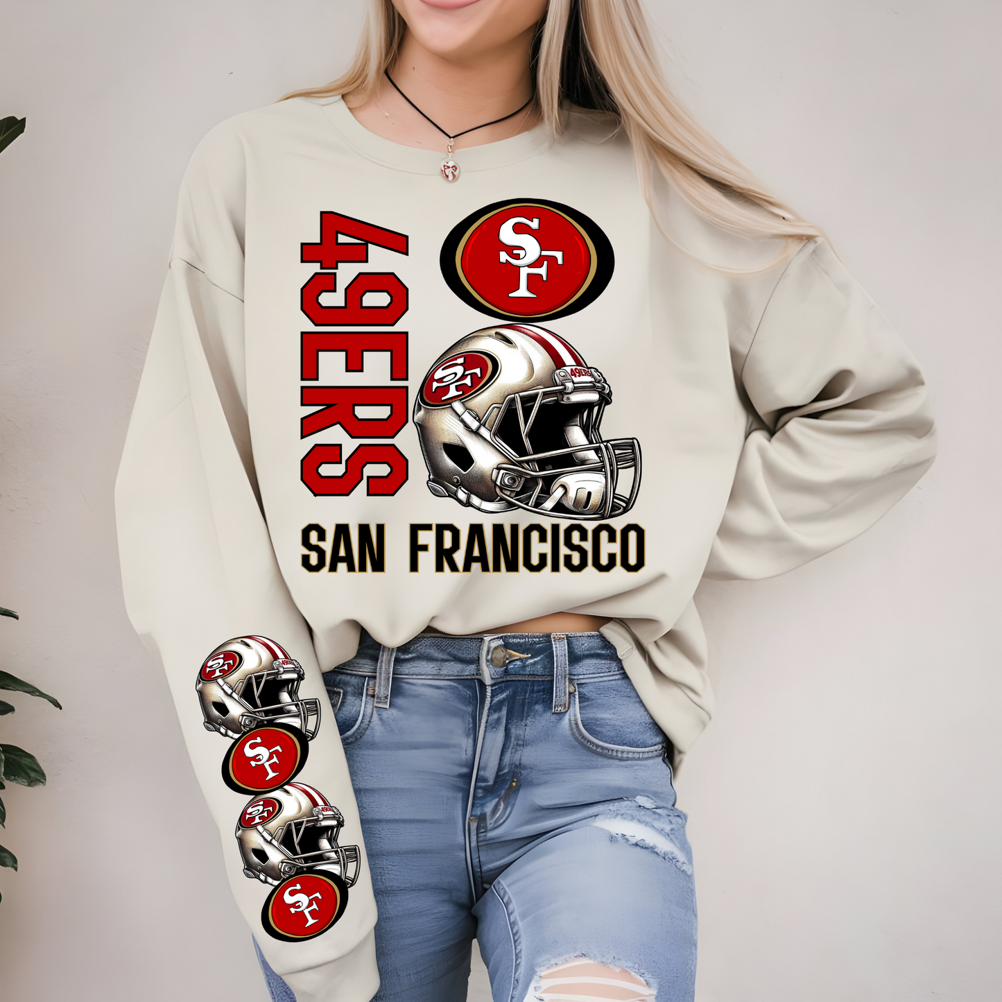 San Francisco 49ers Helmet And Logo-Sleeve