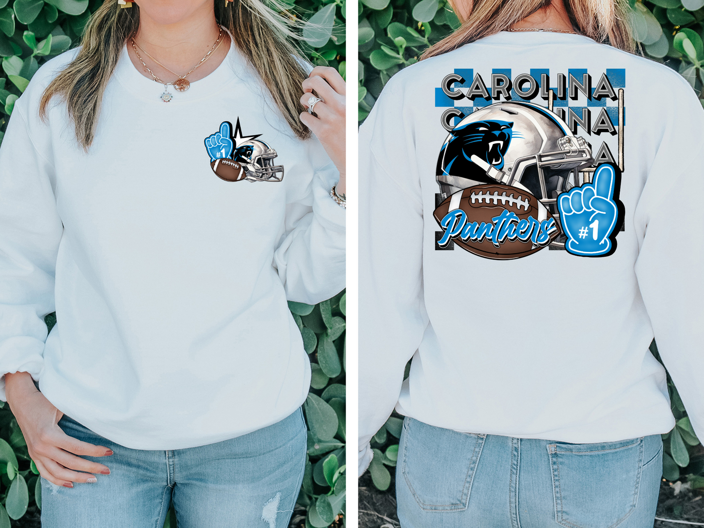 Panthers Foam Finger Football BACK- DTF Transfer