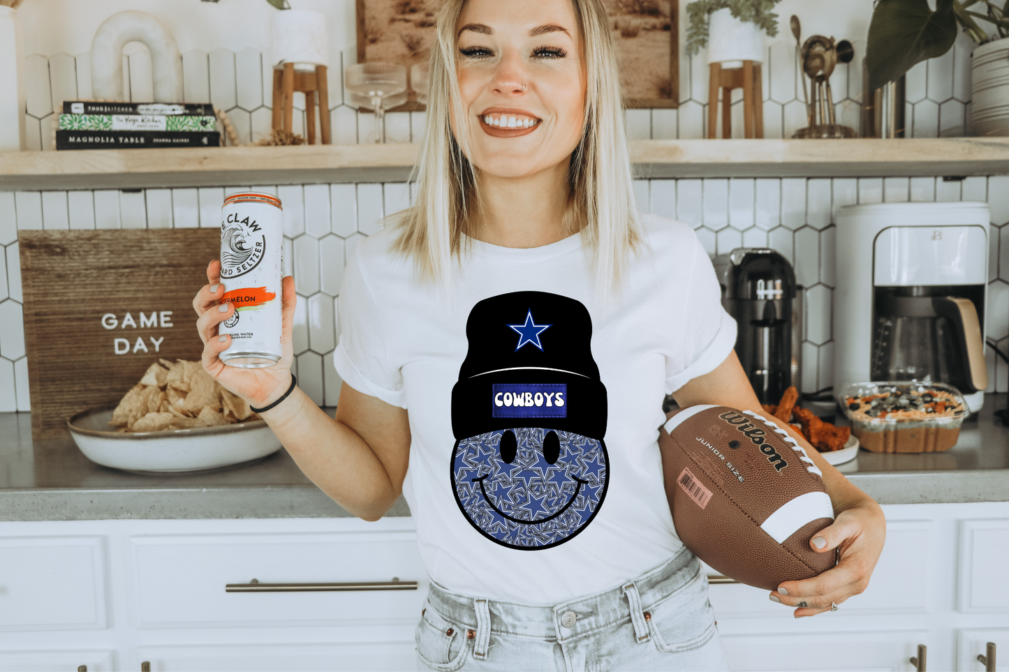 Cowboys smiley beanie with stars