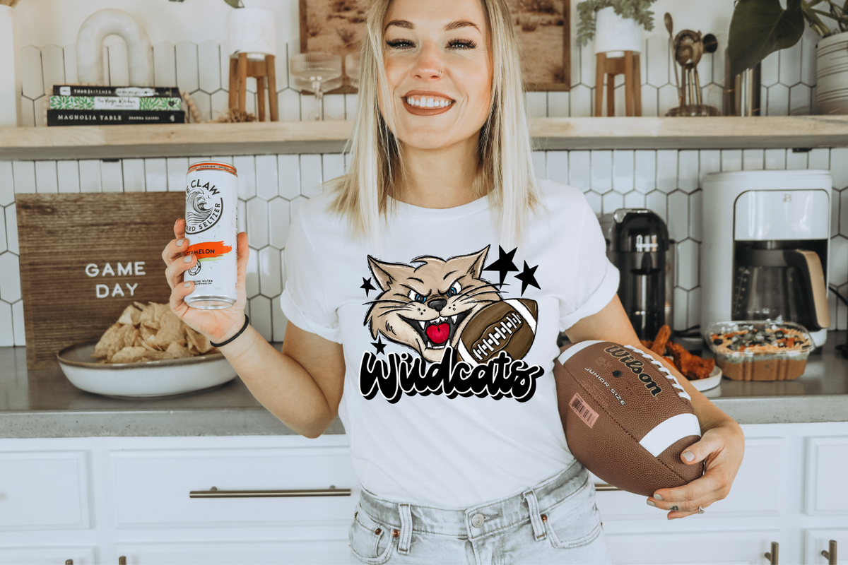 Black Wildcats Mascot Football