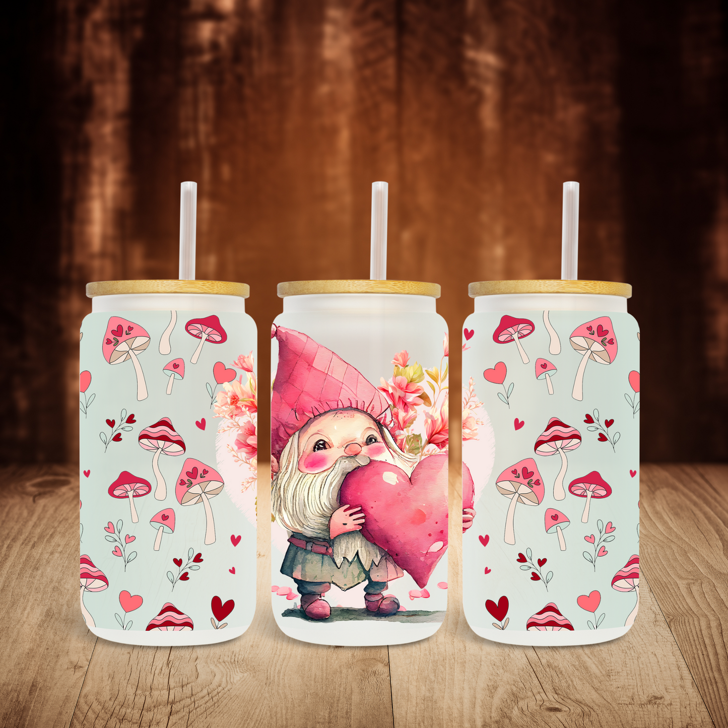 Gnome Pink Heart - UV Libby Wrap
