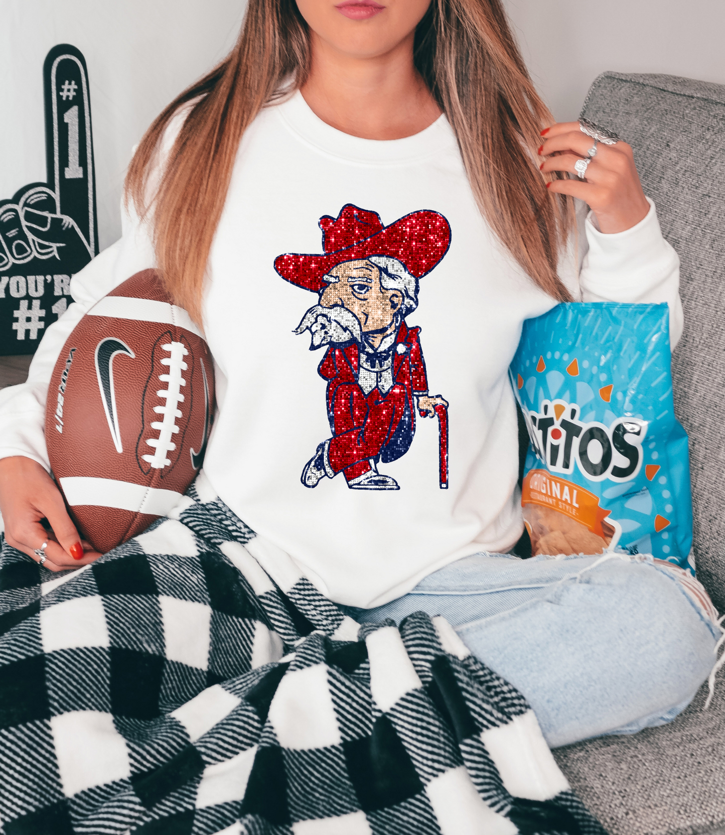 Ole miss rebel - faux sequin