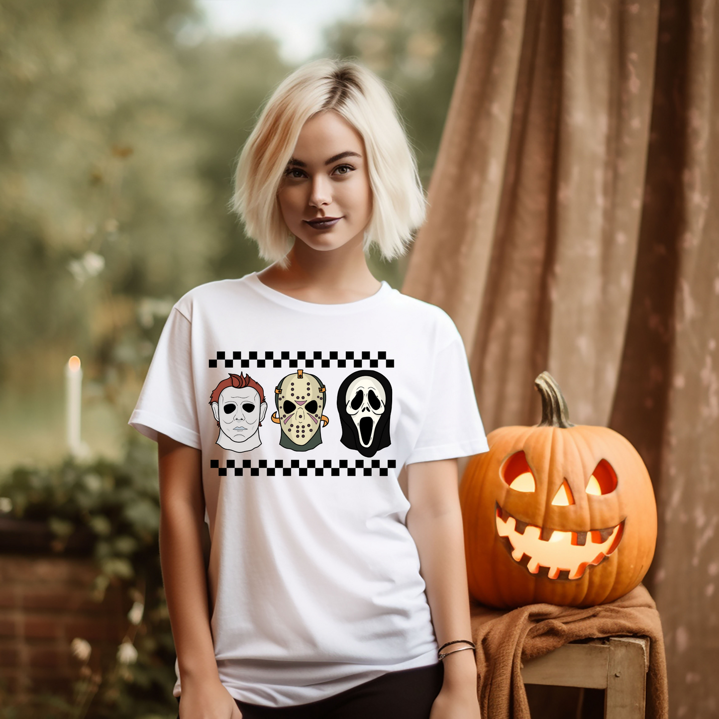 black checkered horror