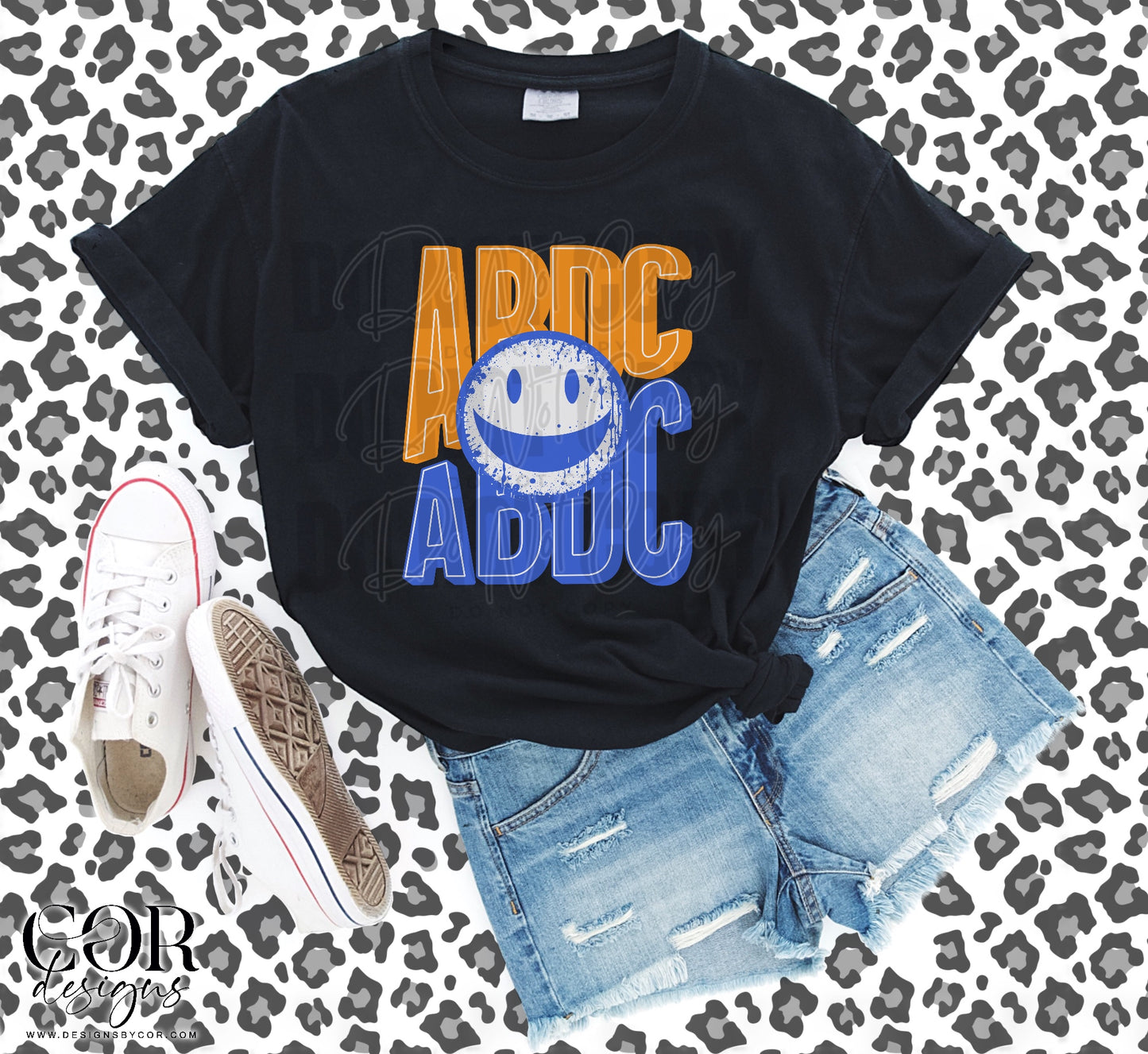 ABDC Orange And Blue Smiley Face
