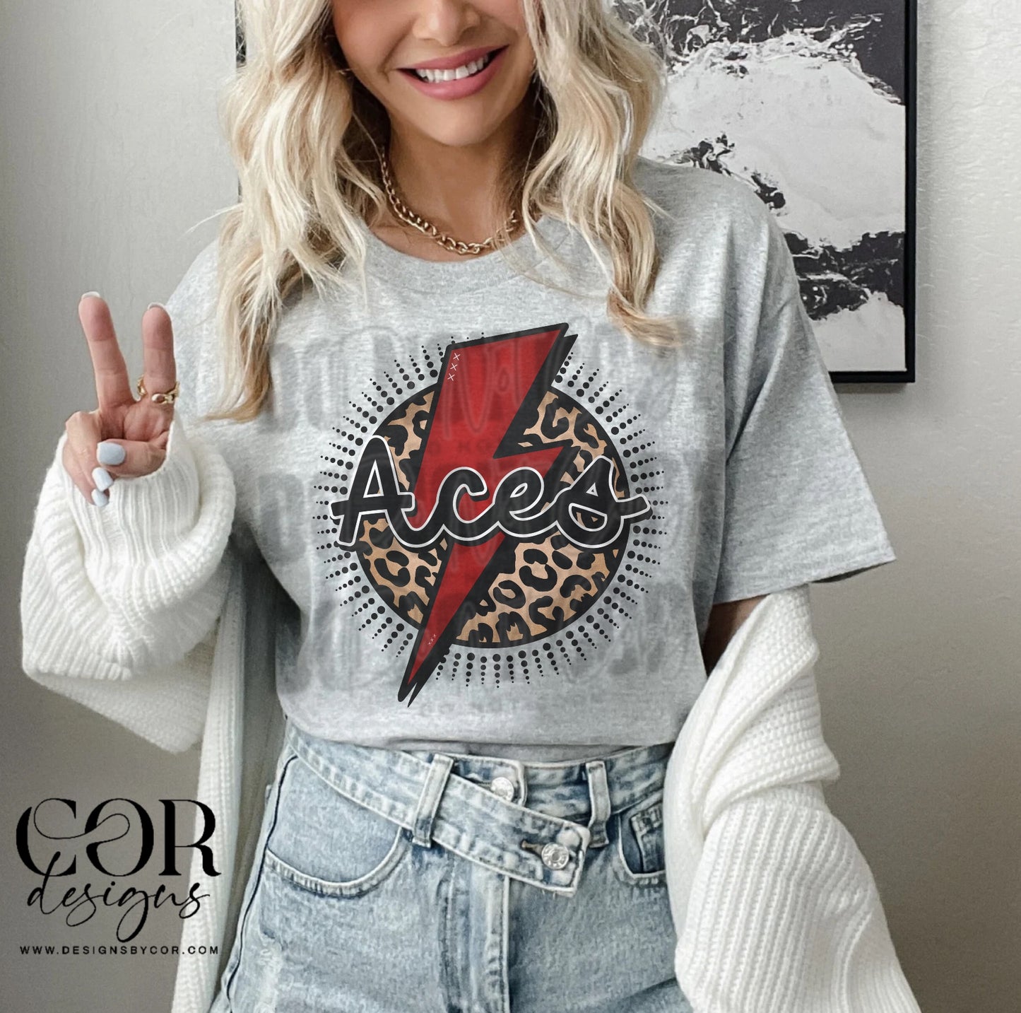 Aces Red Bolt Leopard