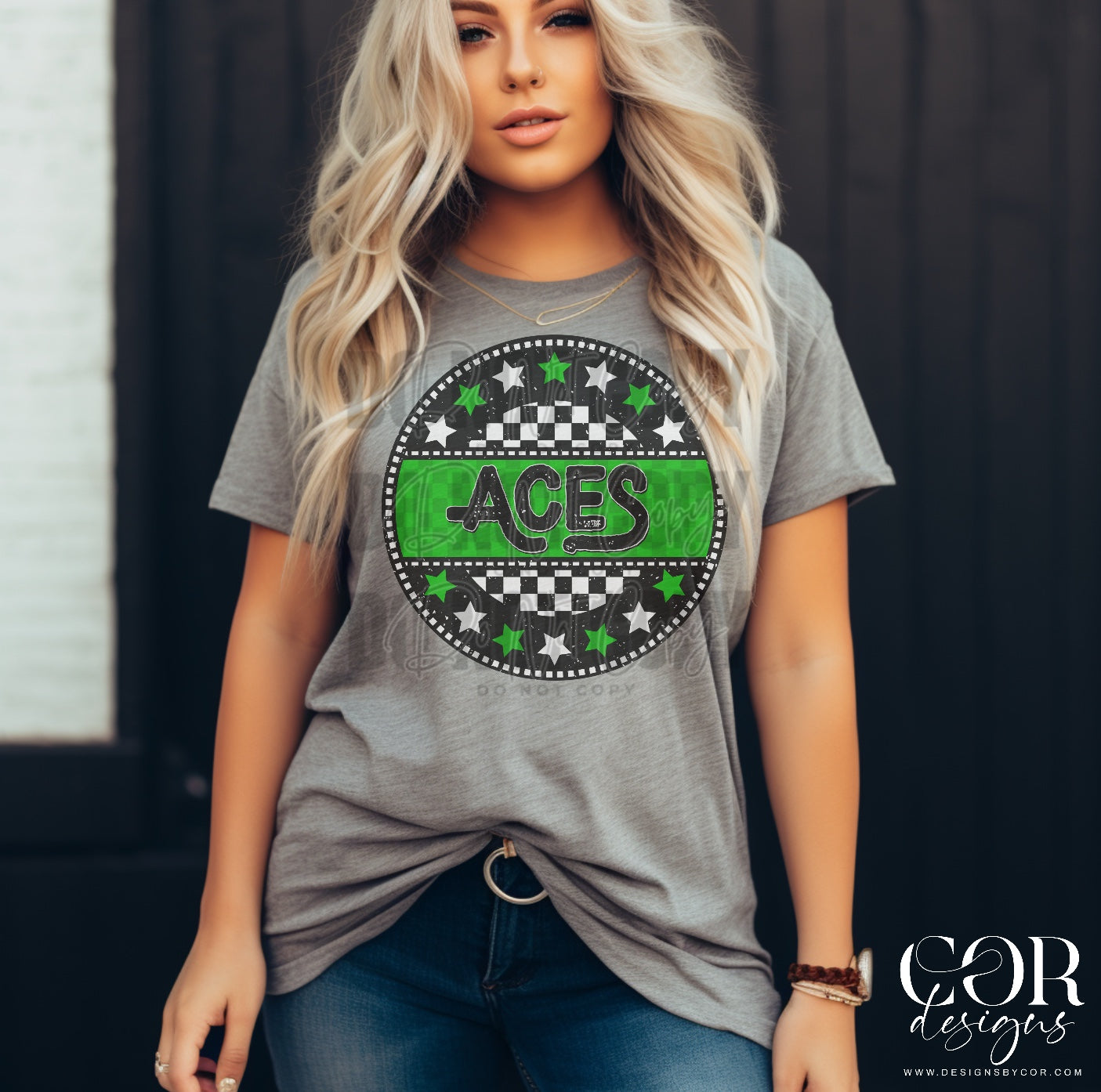 Aces Green And White Star Circle