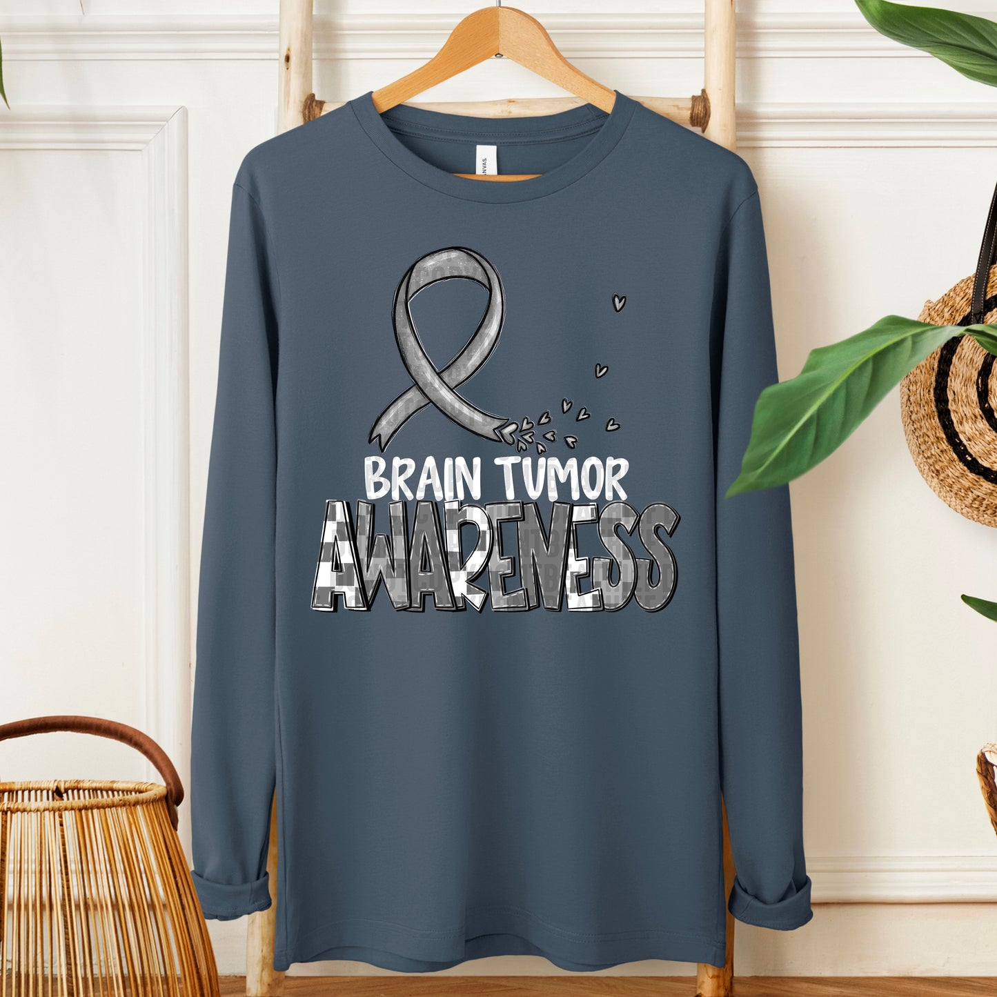 Brain Tumor Awareness-white (grey checkered)