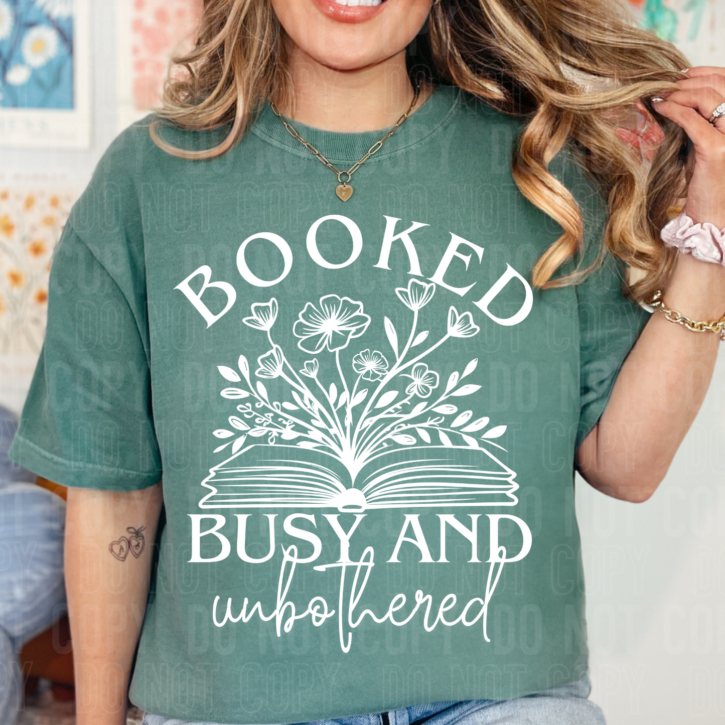 Booked busy and unbothered (white)