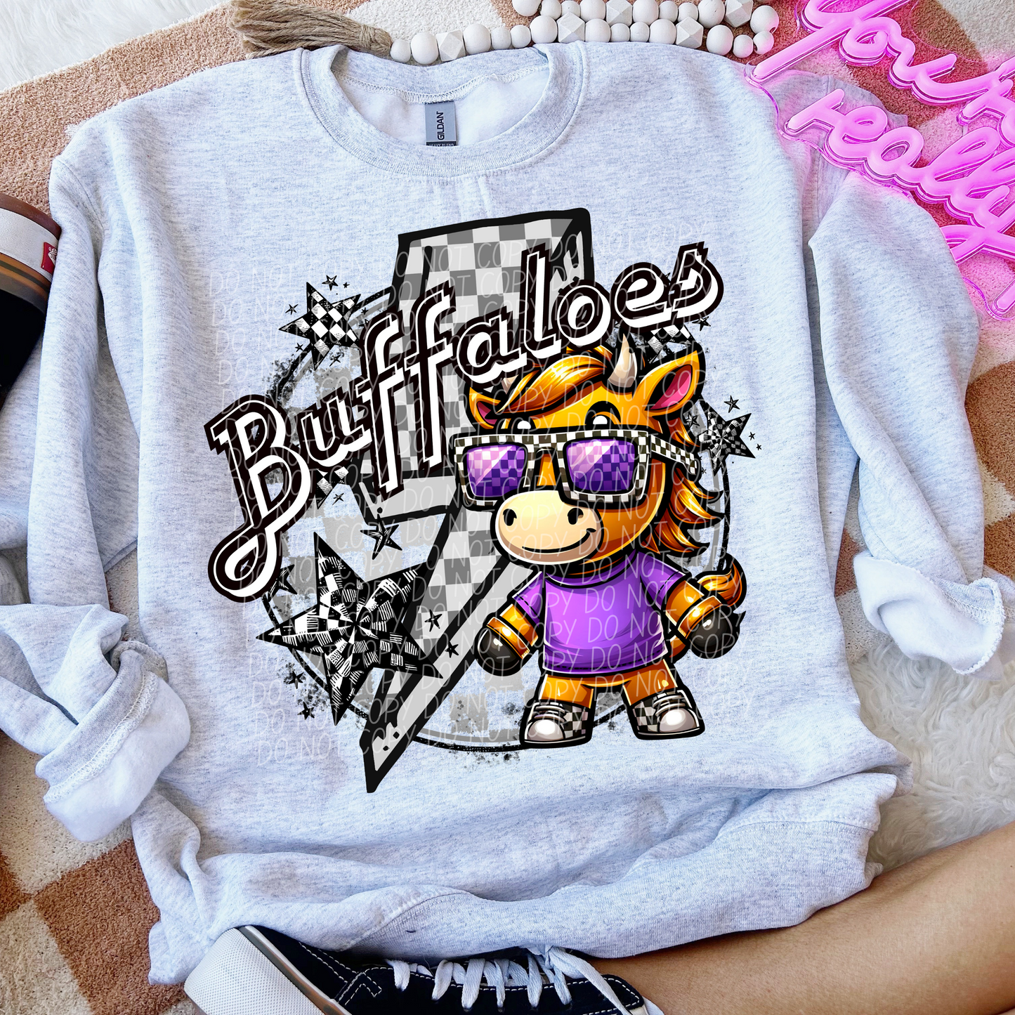 Buffaloes Checkered Lightning Bolt
