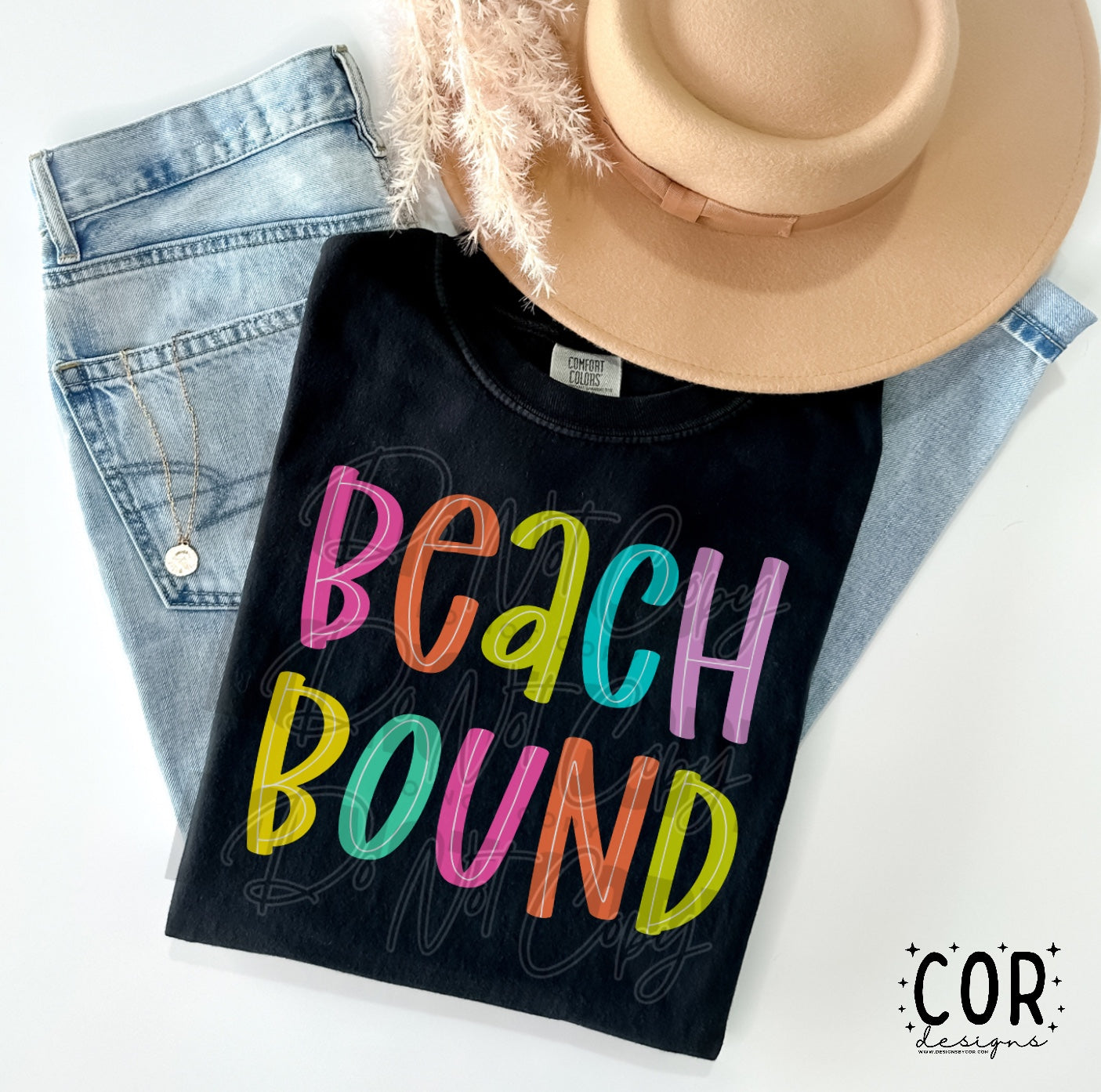 Beach Bound Colorful Letters