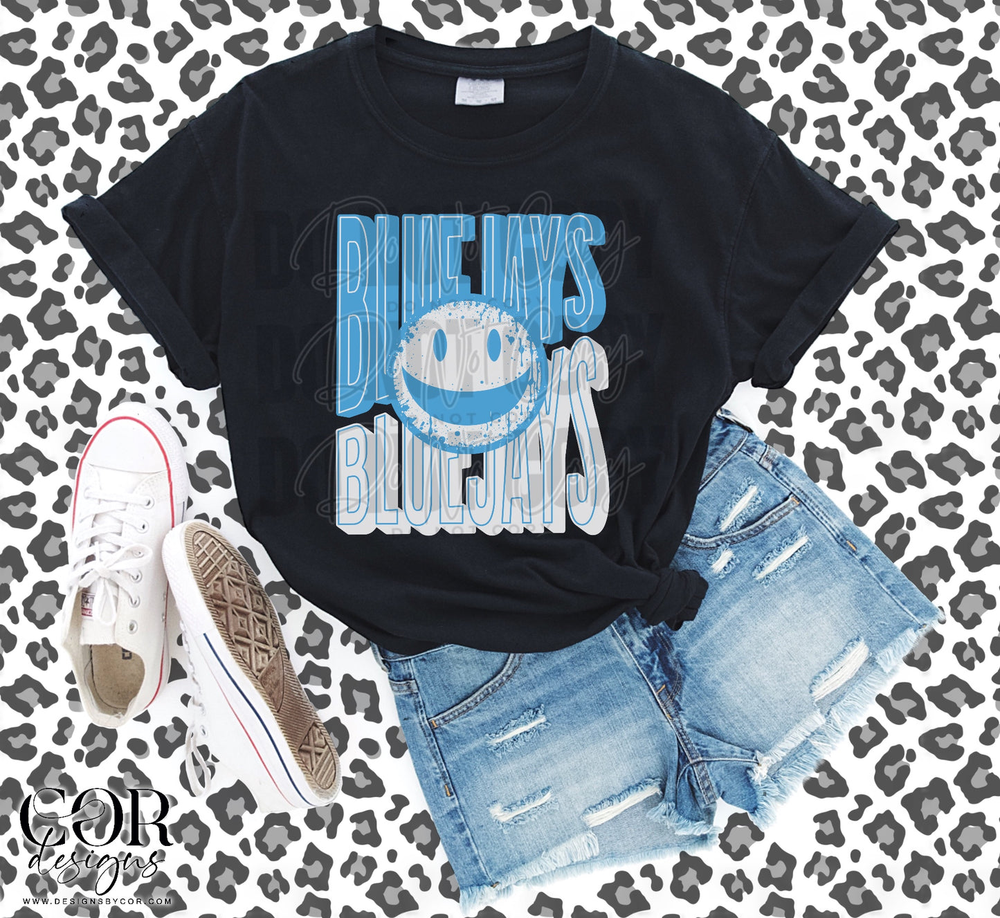 Blue Jays Light Blue And White Smiley Face
