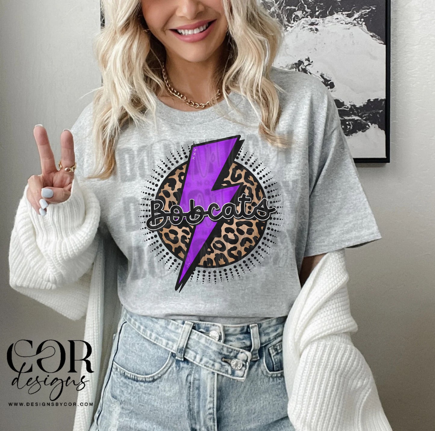 Bobcats Purple Bolt Leopard