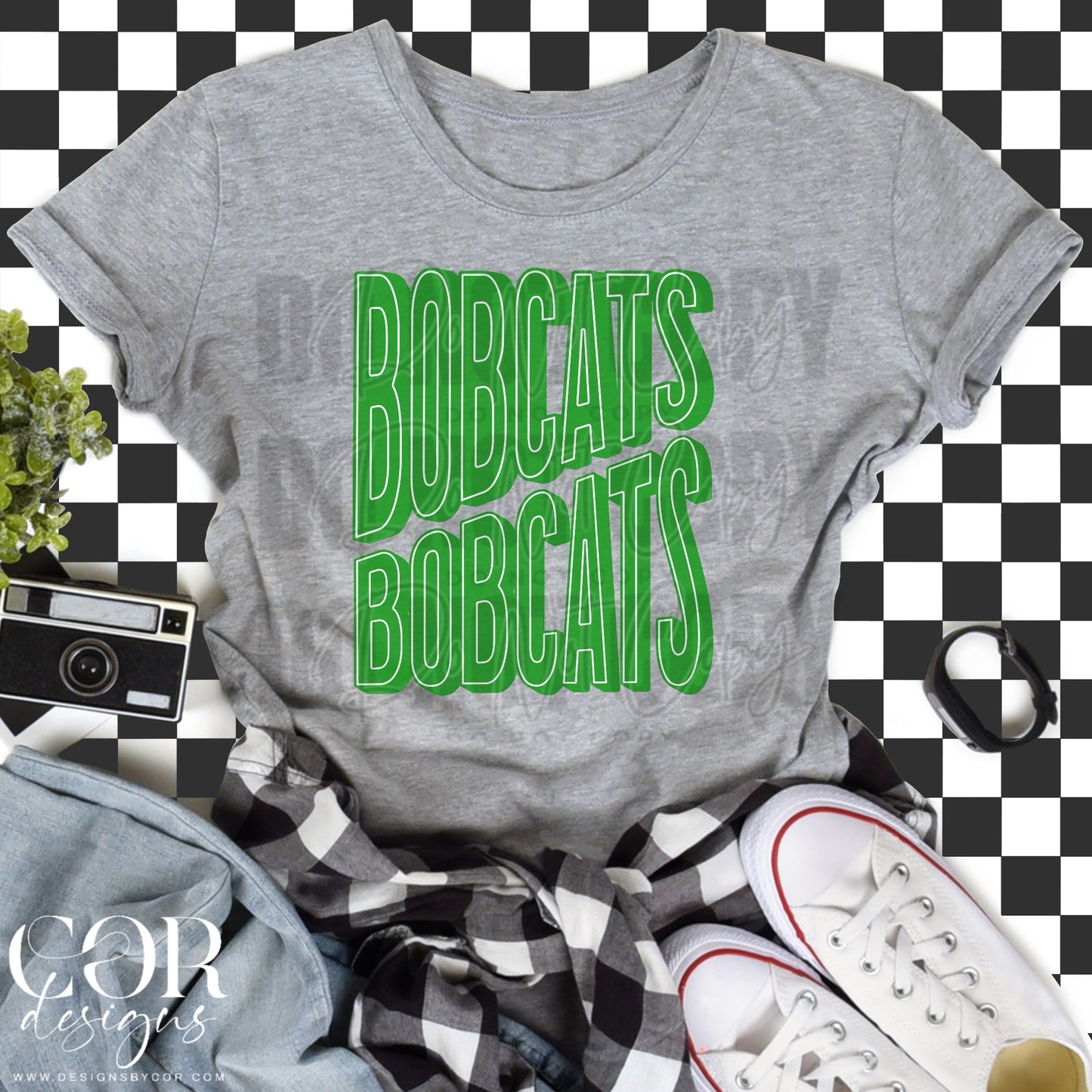 Bobcats Green Letters