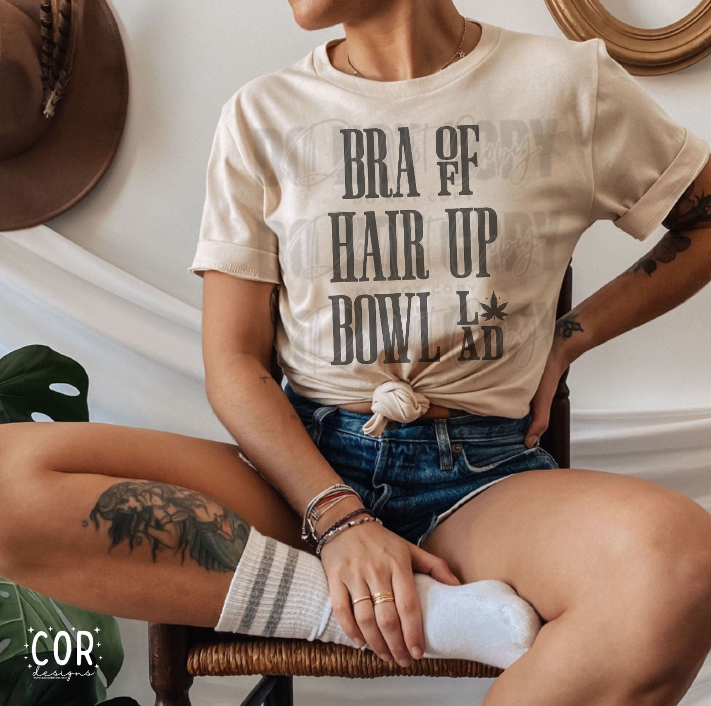 Bra Off Hair Up Bowl Loaded